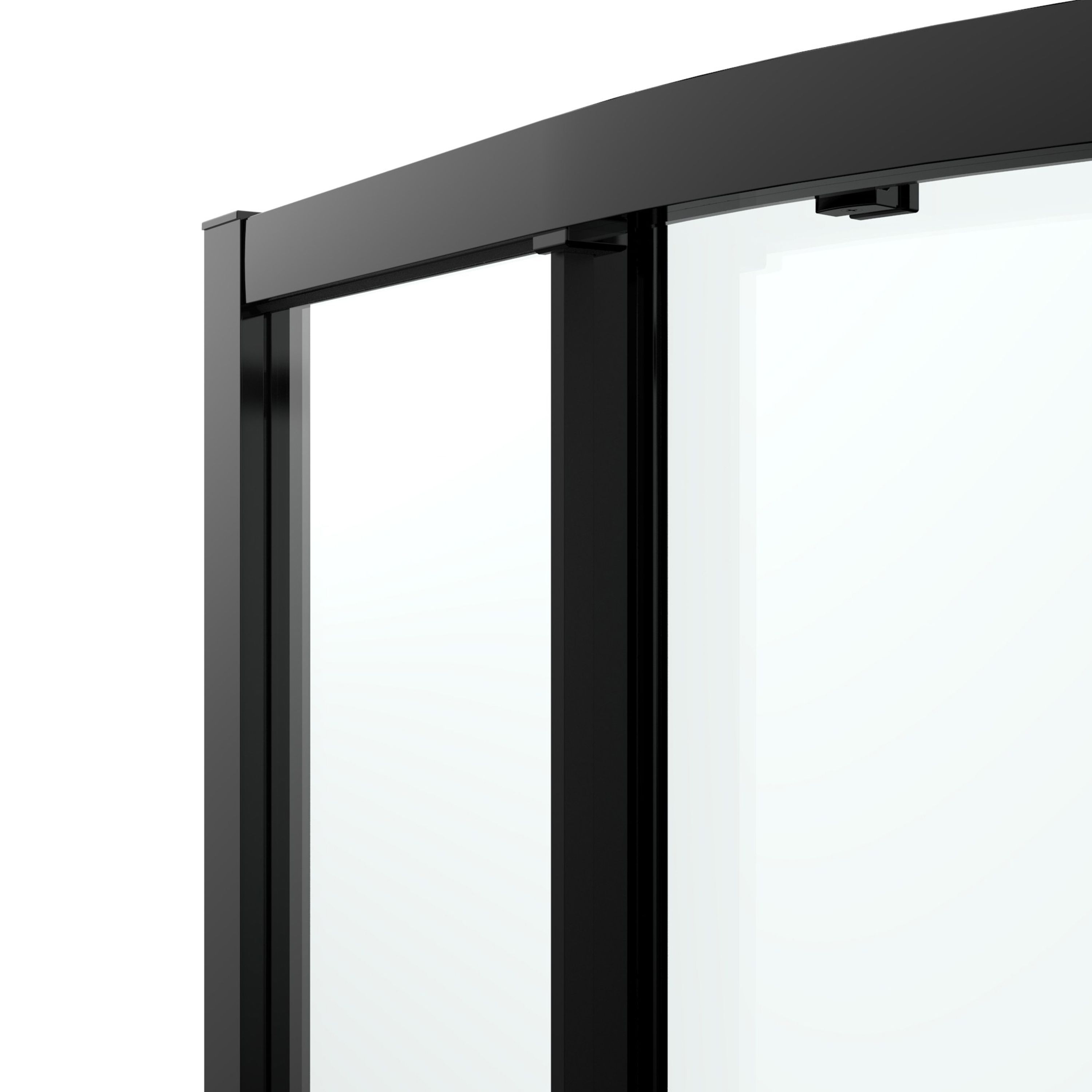 GoodHome Ledava Clear Right-handed Offset quadrant Shower Enclosure & tray - Corner entry double sliding door (H)195cm (W)80cm (D)120cm