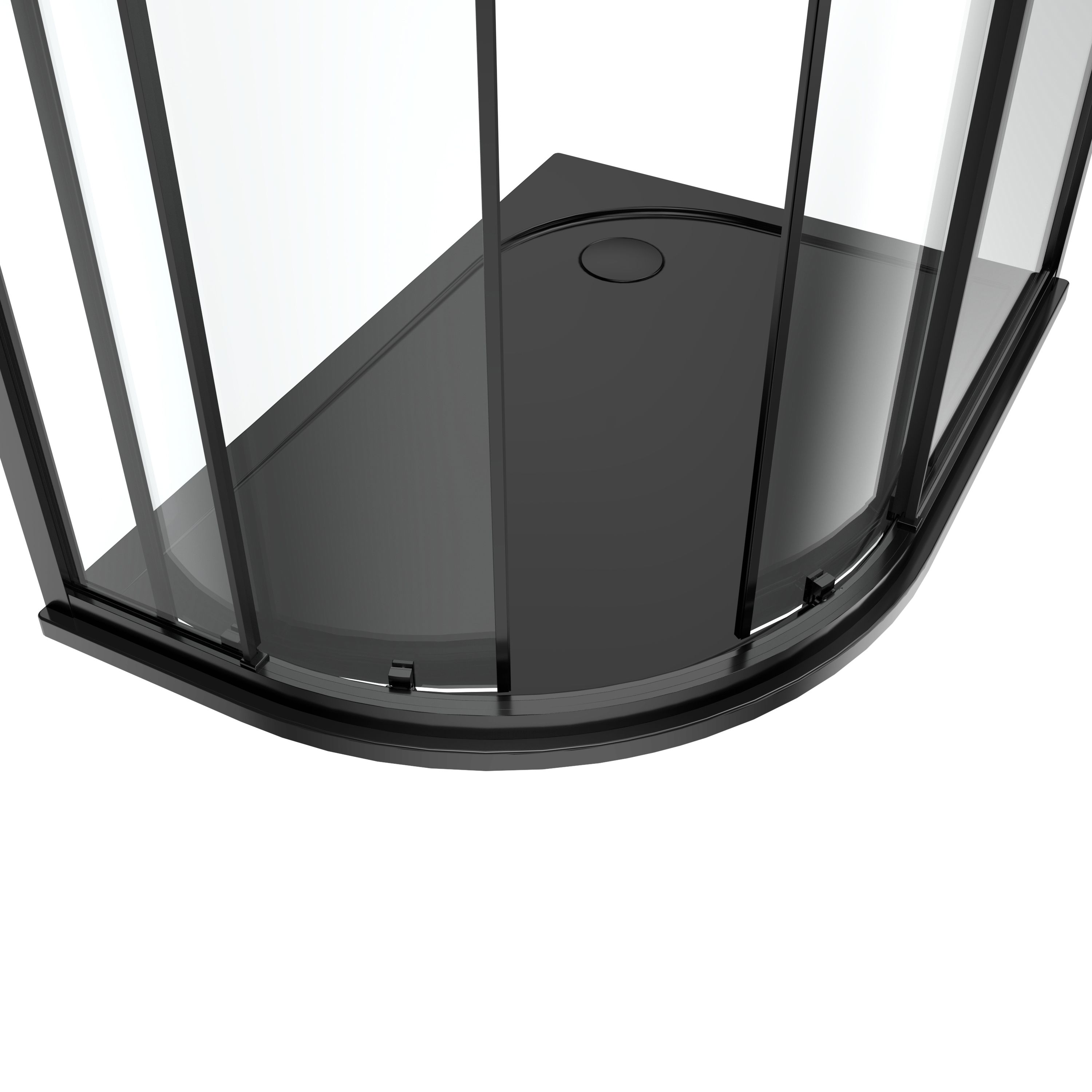 GoodHome Ledava Clear Right-handed Offset quadrant Shower Enclosure & tray - Corner entry double sliding door (H)195cm (W)80cm (D)120cm