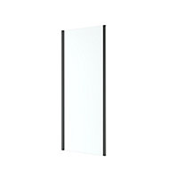 GoodHome Ledava Framed Black Clear glass Fixed Rectangular Side Shower panel (H)195cm (W)80cm
