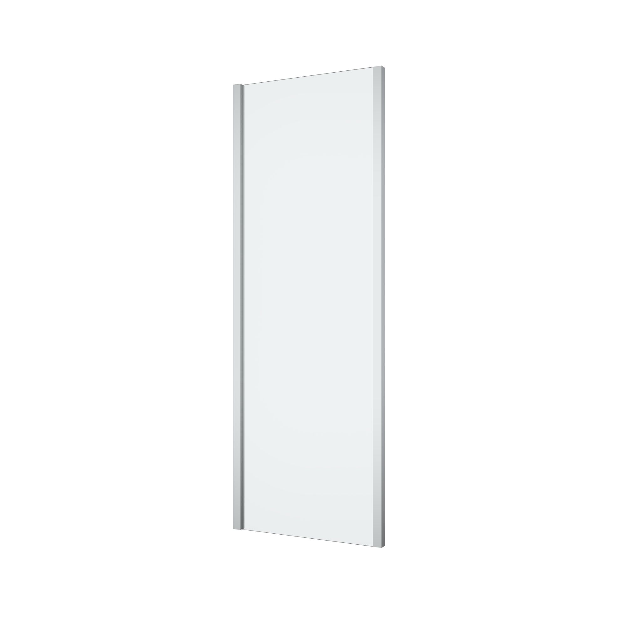 GoodHome Ledava Framed Chrome Clear Fixed Side End panel (H)195cm (W)76cm