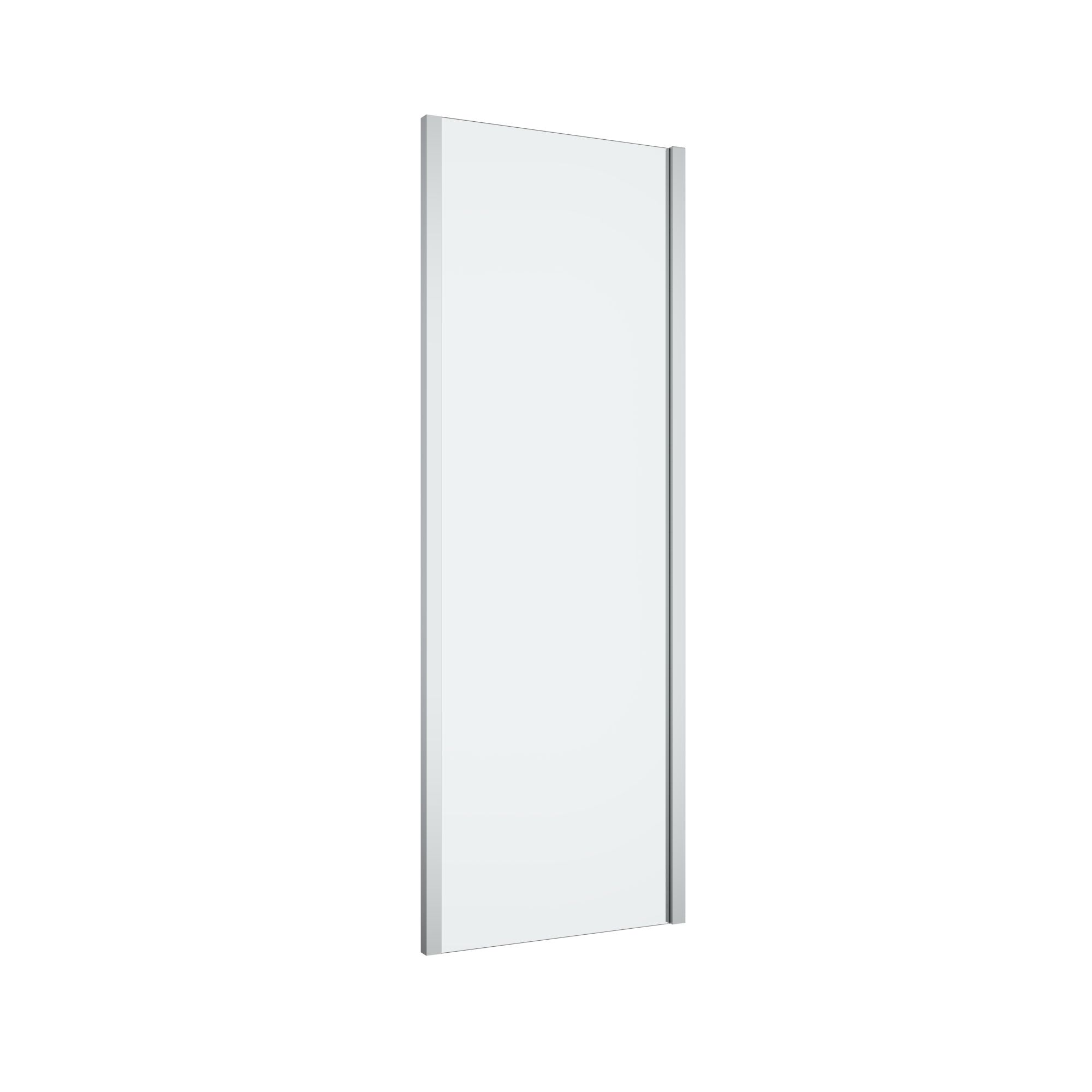 GoodHome Ledava Framed Chrome Clear Fixed Side End panel (H)195cm (W)76cm