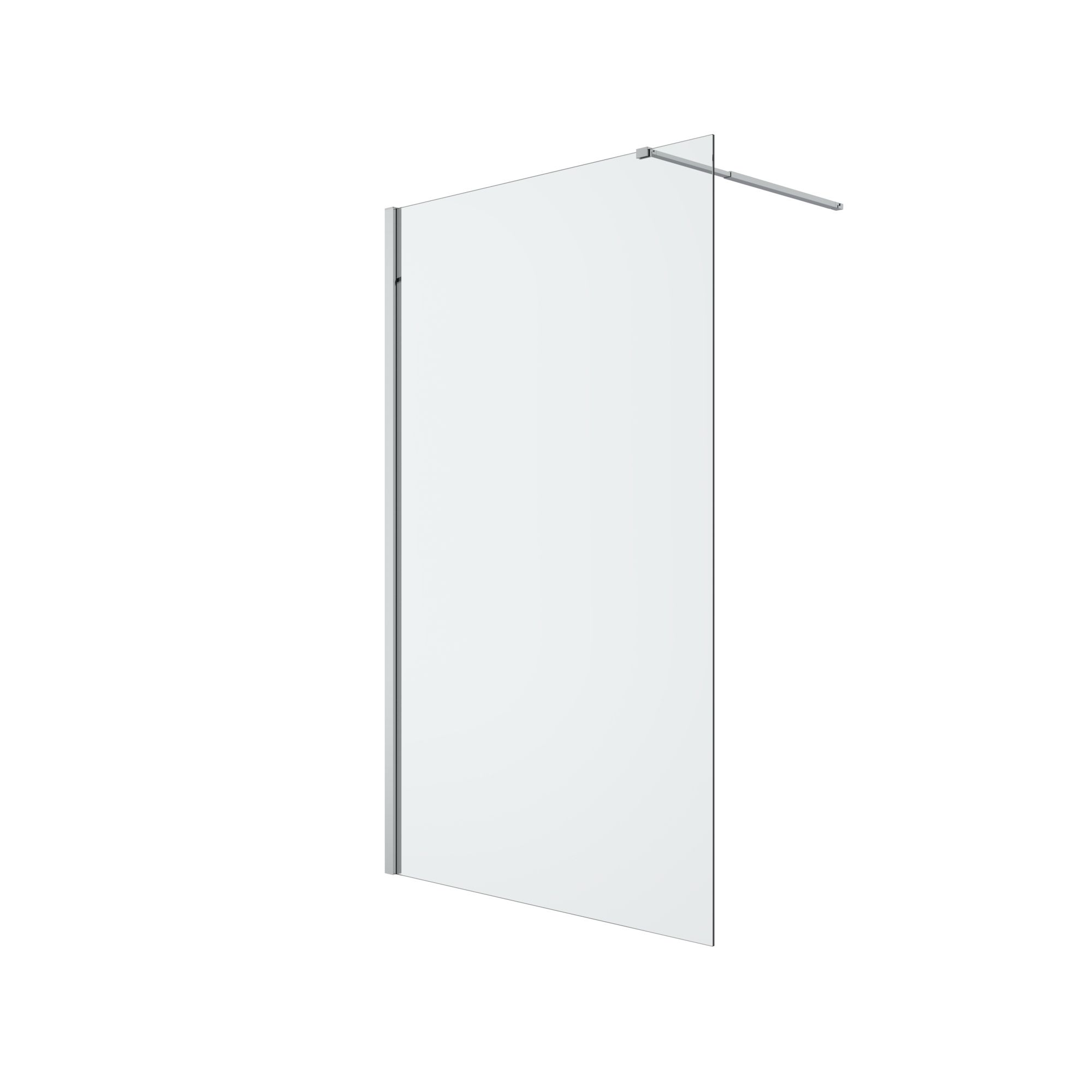 GoodHome Ledava Framed Chrome Clear Fixed Walk-in Front 1 Panel Walk-in shower panel (H)195cm (W)120cm