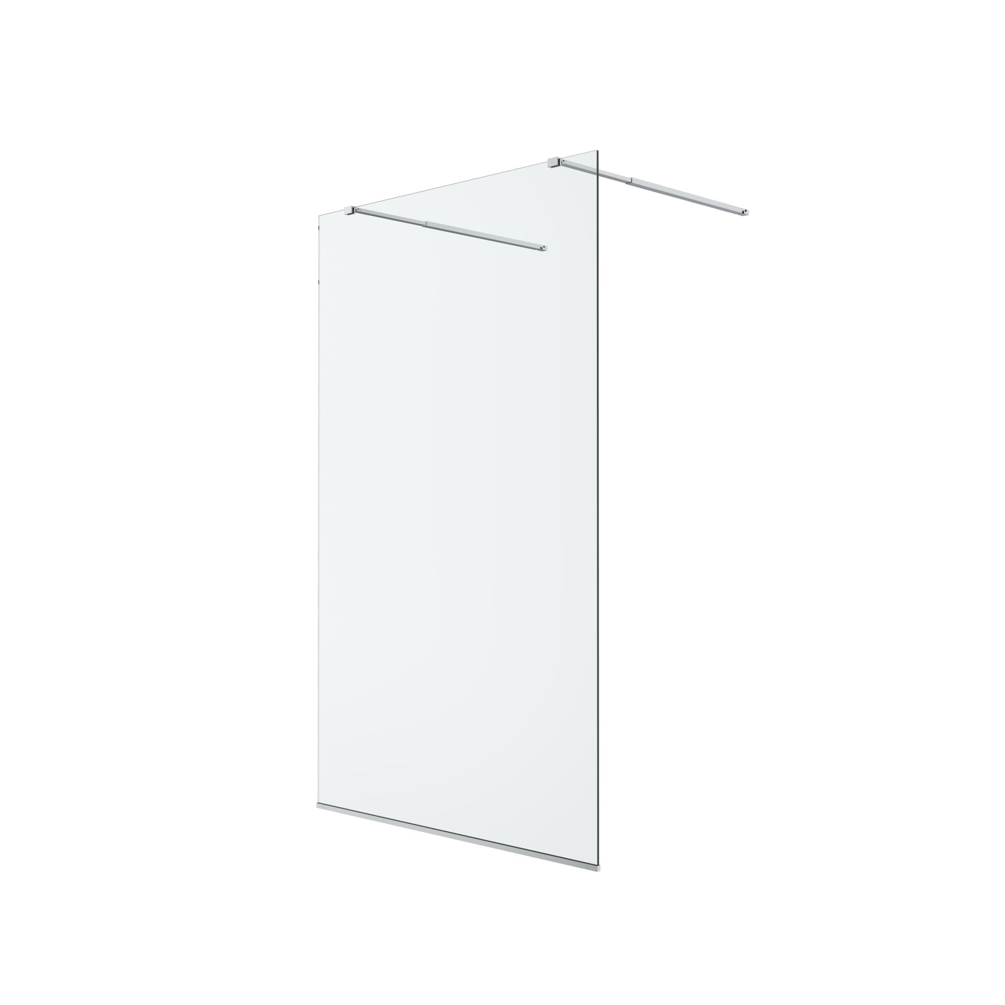 GoodHome Ledava Framed Chrome Clear Fixed Walk-in Front Walk-in shower ...