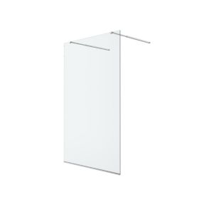 GoodHome Ledava Framed Chrome Clear Fixed Walk-in Front Walk-in shower panel (H)195cm (W)120cm