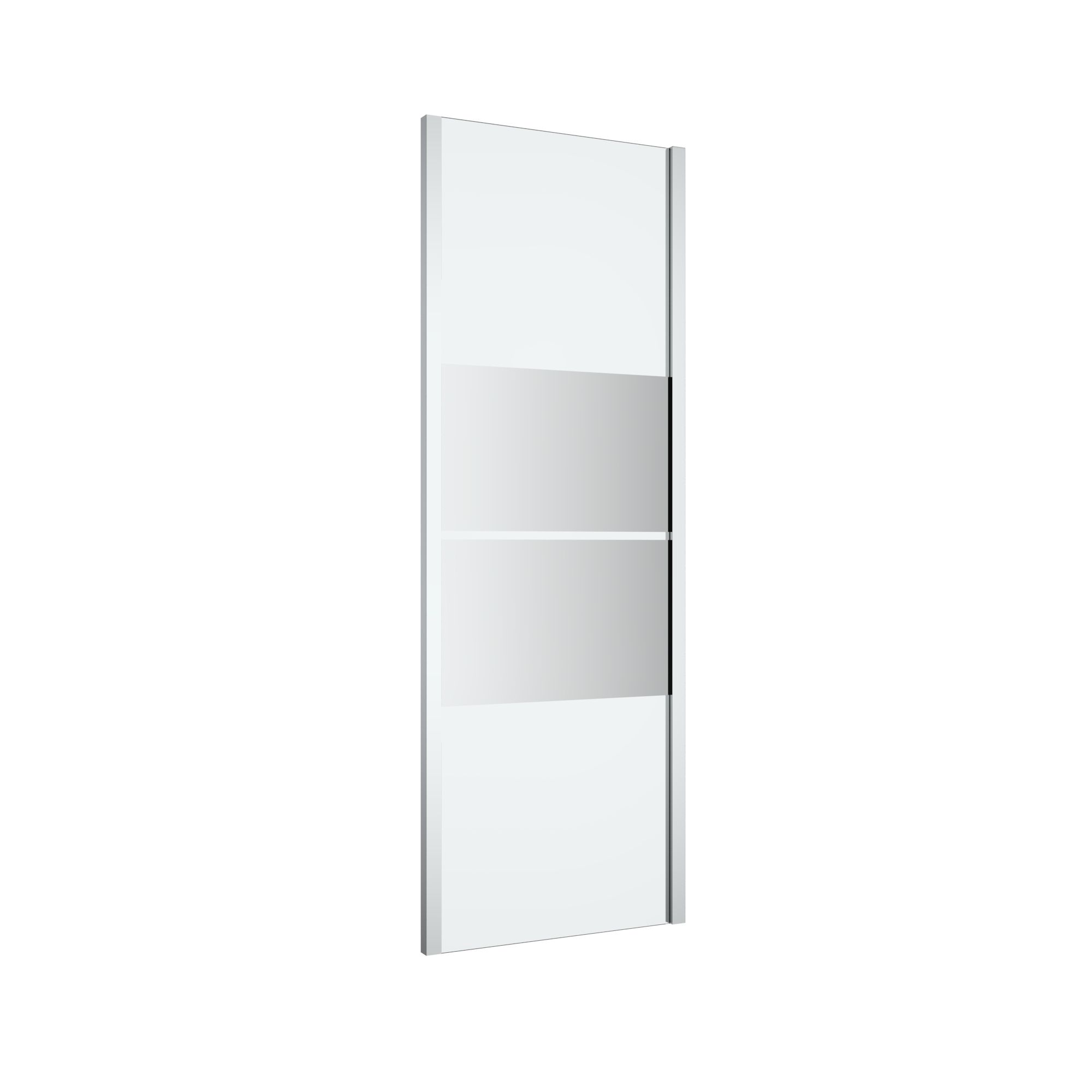 GoodHome Ledava Framed Chrome Mirror Fixed Side End panel (H)195cm (W)76cm