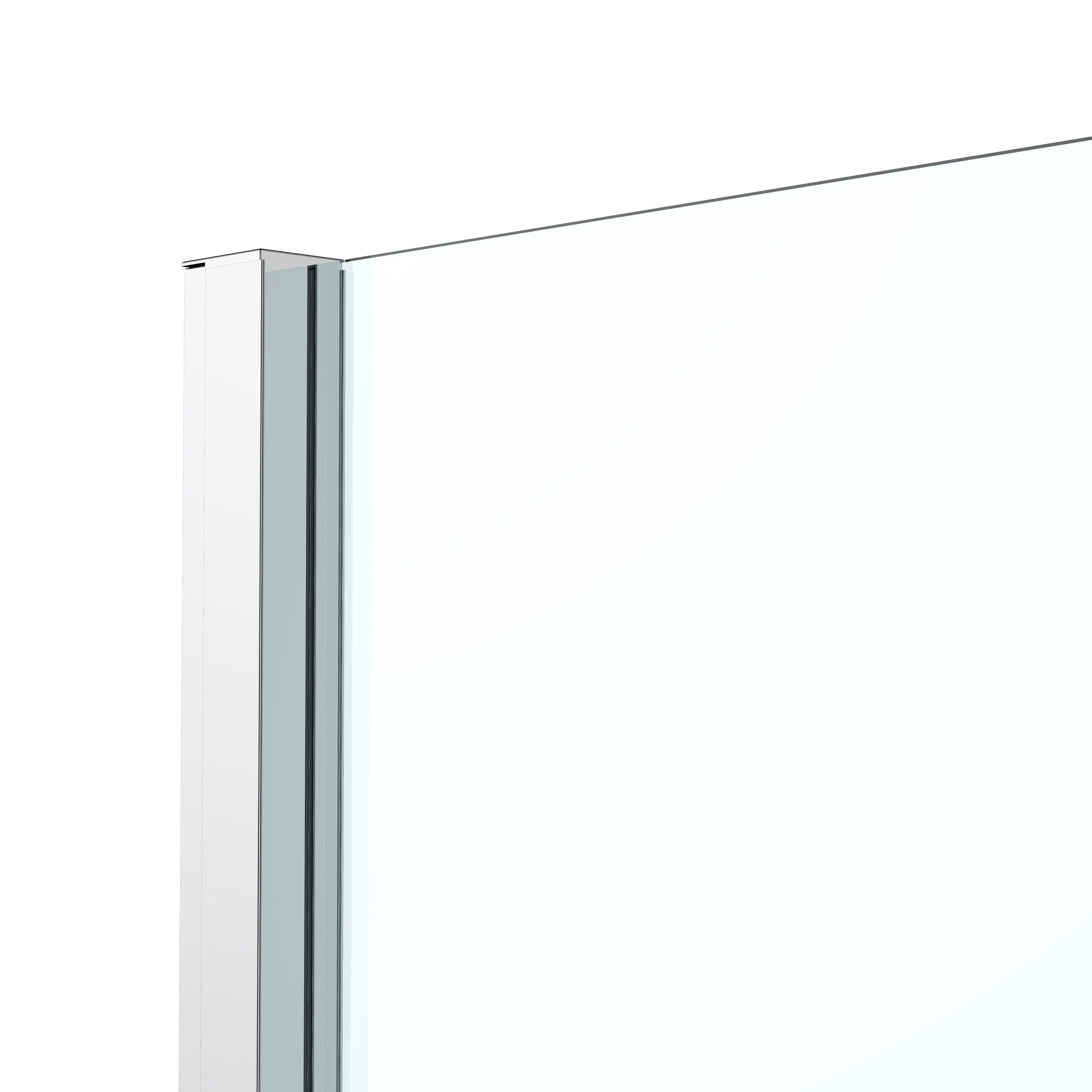 GoodHome Ledava Framed Chrome Mirror Fixed Side End panel (H)195cm (W)76cm