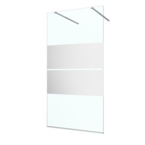 GoodHome Ledava Framed Chrome Mirror Fixed Walk-in Front Walk-in shower panel (H)195cm (W)140cm