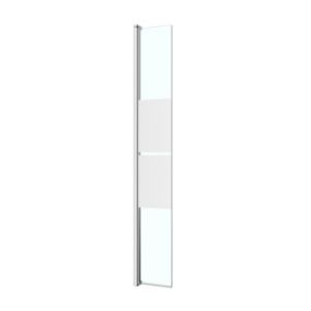 GoodHome Ledava Framed Chrome Mirror Pivot Front Return panel (H)195cm (W)30cm