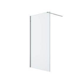 GoodHome Ledava Framed Clear Fixed Walk-in Front Walk-in shower panel (H)195cm (W)100cm