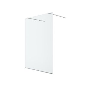 GoodHome Ledava Framed Clear Fixed Walk-in Front Walk-in shower panel (H)195cm (W)140cm