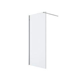 GoodHome Ledava Framed Clear Fixed Walk-in Front Walk-in shower panel (H)195cm (W)90cm