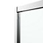 GoodHome Ledava Framed Clear glass Chrome effect Quadrant Shower enclosure - Corner entry double sliding door (W)80cm (D)80cm