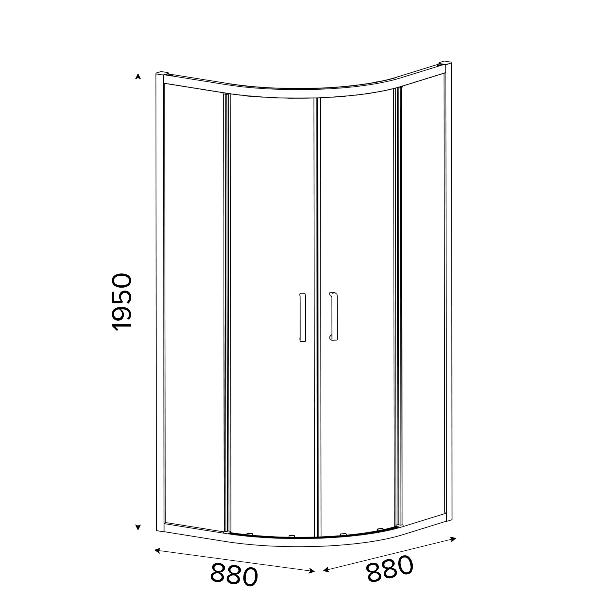 GoodHome Ledava Framed Clear glass Chrome effect Quadrant Shower enclosure - Corner entry double sliding door (W)90cm (D)90cm