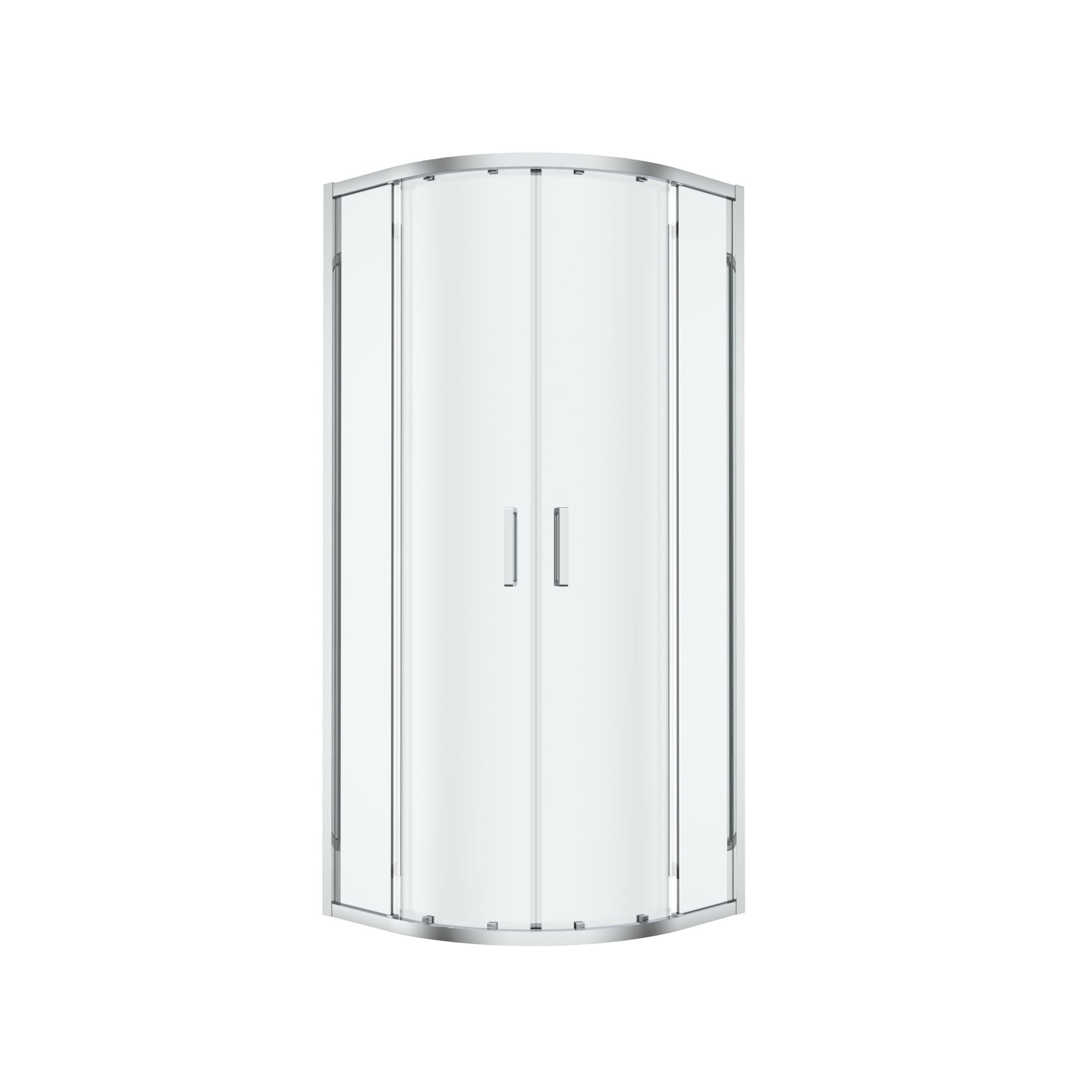 GoodHome Ledava Framed Clear glass Chrome effect Quadrant Shower enclosure - Corner entry double sliding door (W)90cm (D)90cm