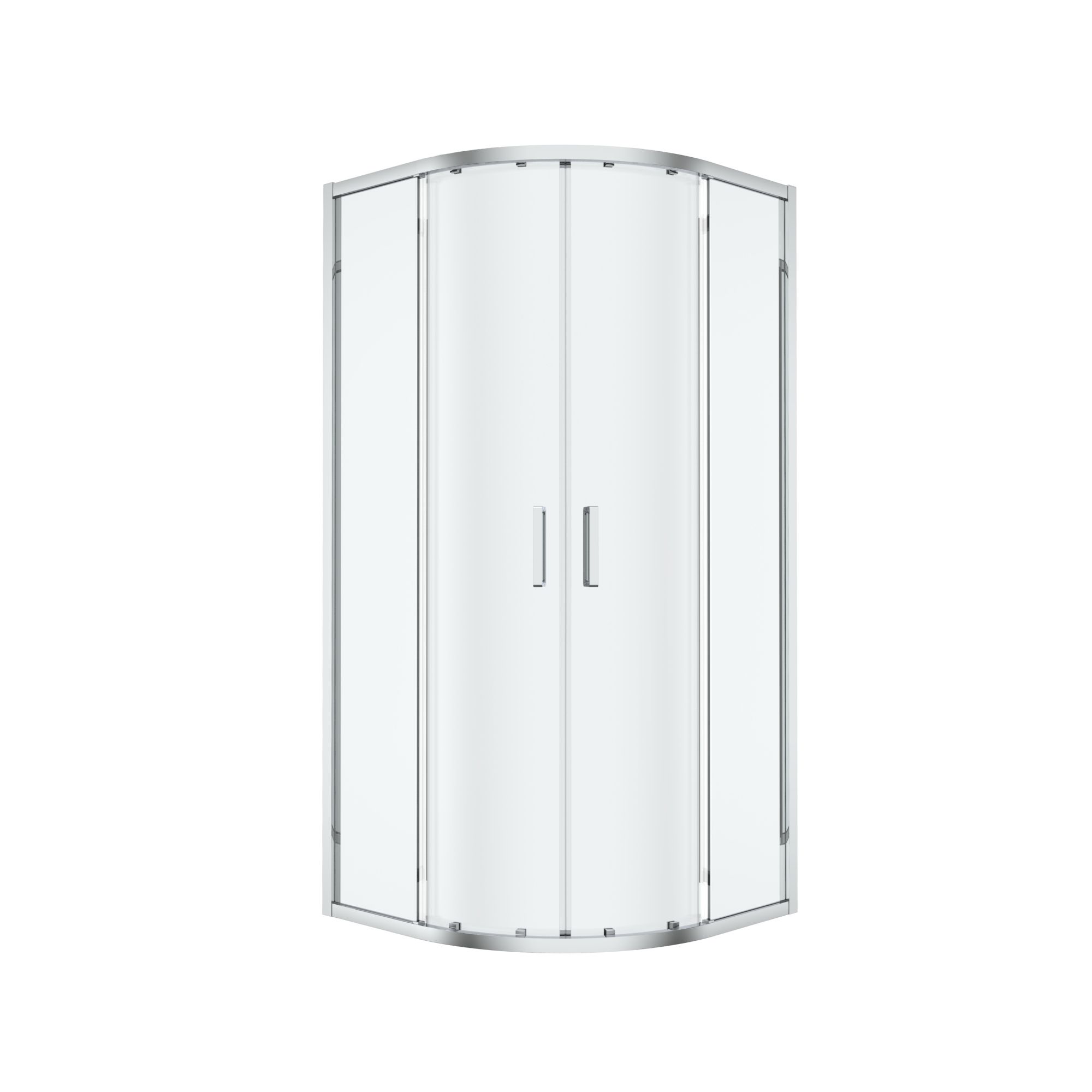 GoodHome Ledava Framed Clear glass Chrome effect Quadrant Shower enclosure - Corner entry double sliding door (W)90cm (D)90cm