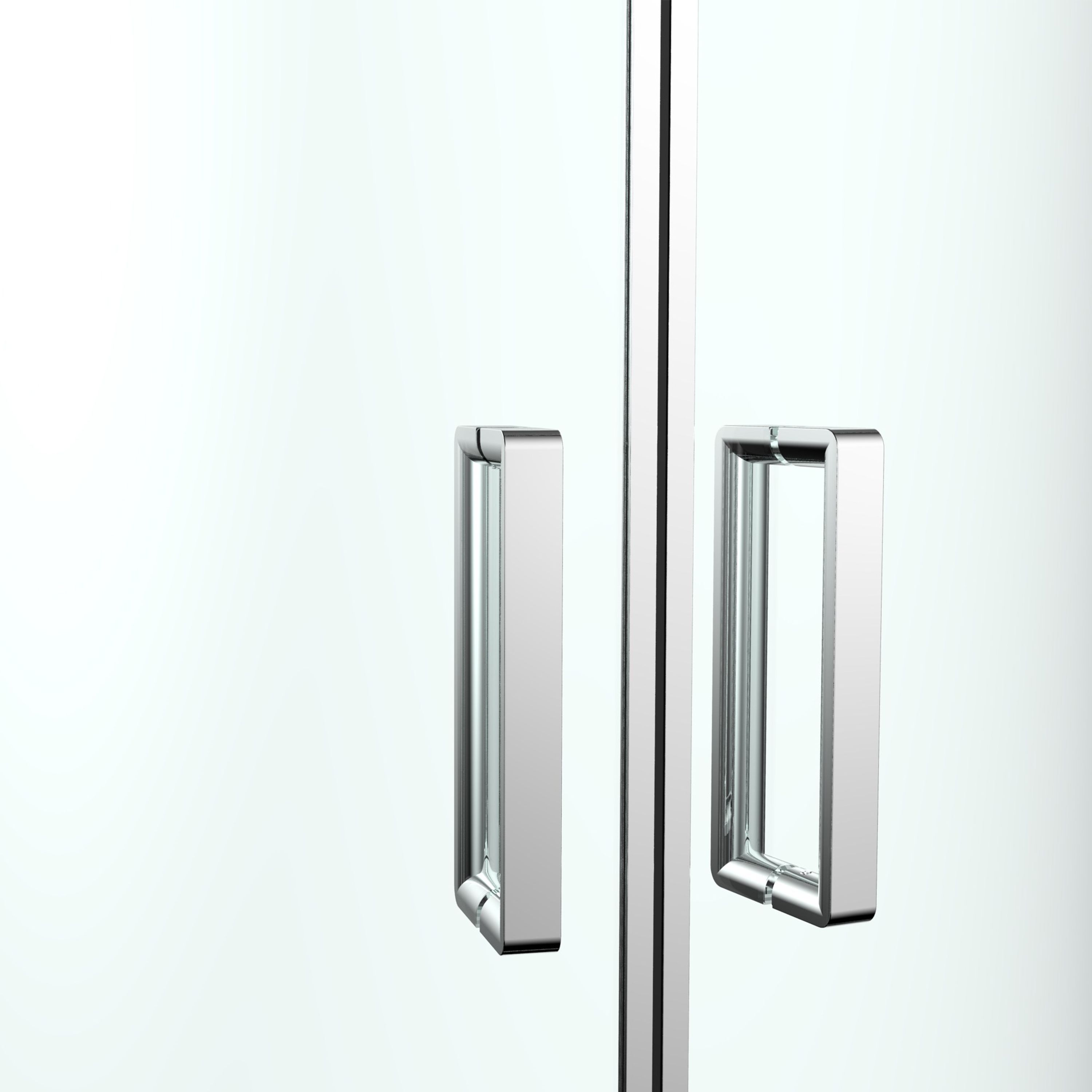 GoodHome Ledava Framed Clear glass Chrome effect Quadrant Shower enclosure - Corner entry double sliding door (W)90cm (D)90cm