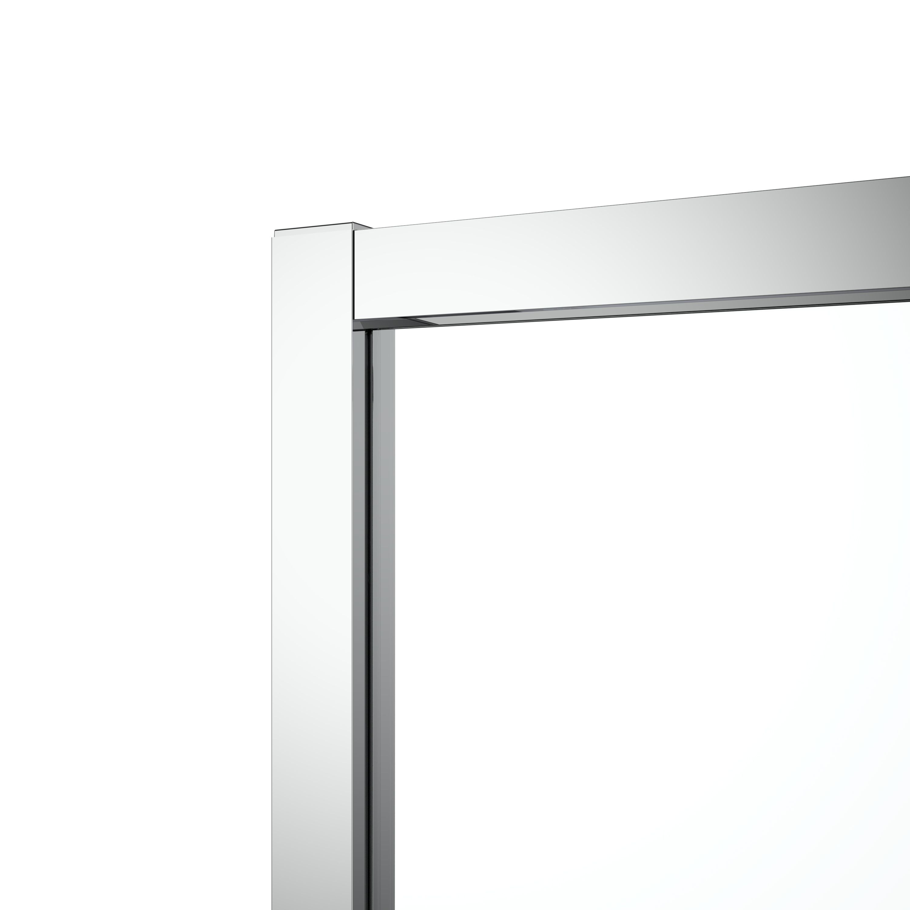 GoodHome Ledava Framed Clear glass Chrome effect Square Shower enclosure - Corner entry double sliding door (W)76cm (D)76cm