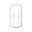 GoodHome Ledava Framed Clear glass Chrome effect Square Shower enclosure - Corner entry double sliding door (W)80cm (D)80cm