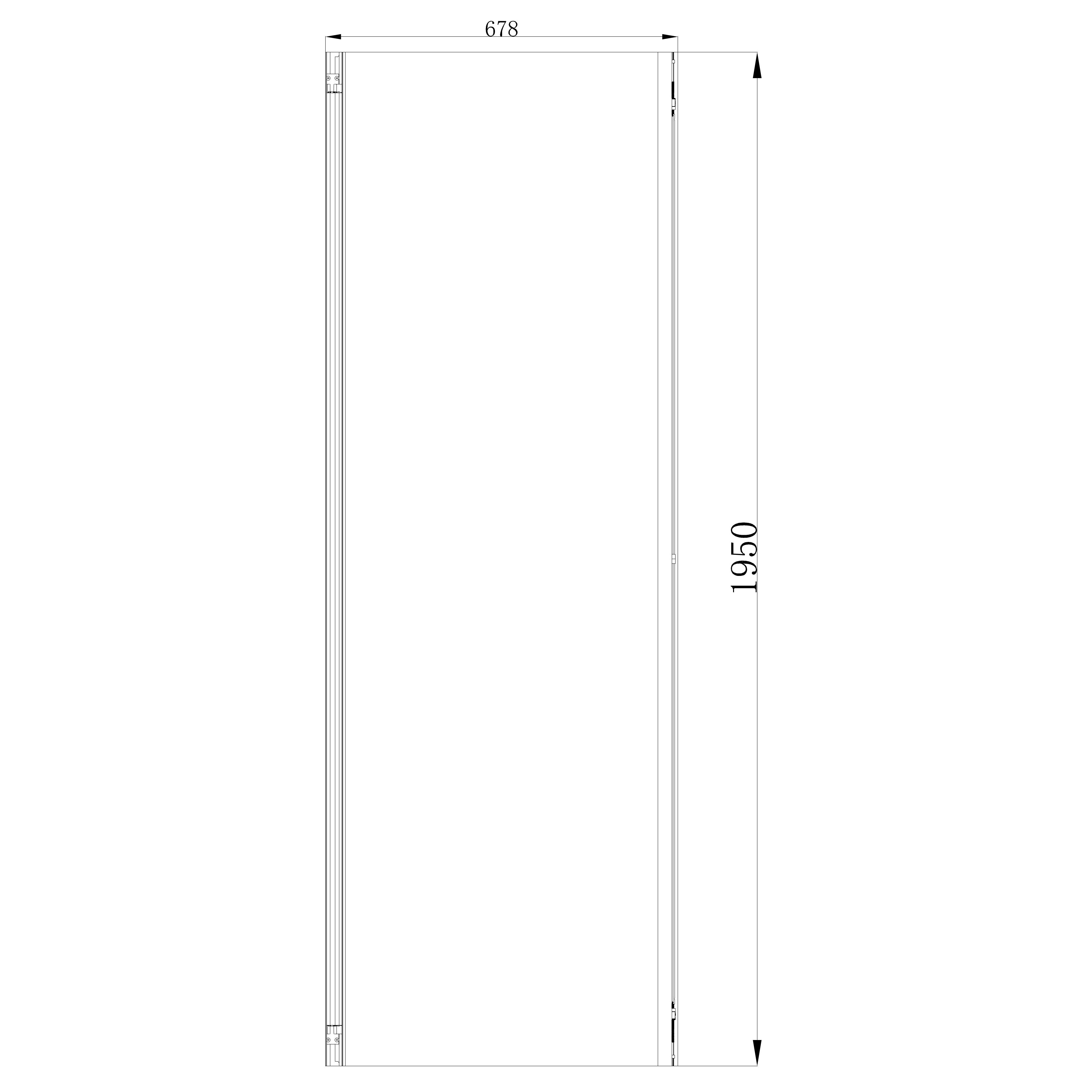 GoodHome Ledava Framed Mirror Fixed Side End panel (H)195cm (W)70cm