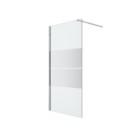 GoodHome Ledava Framed Mirror Fixed Walk-in Front Walk-in shower panel (H)195cm (W)100cm