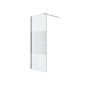 GoodHome Ledava Framed Mirror Fixed Walk-in Front Walk-in shower panel (H)195cm (W)80cm