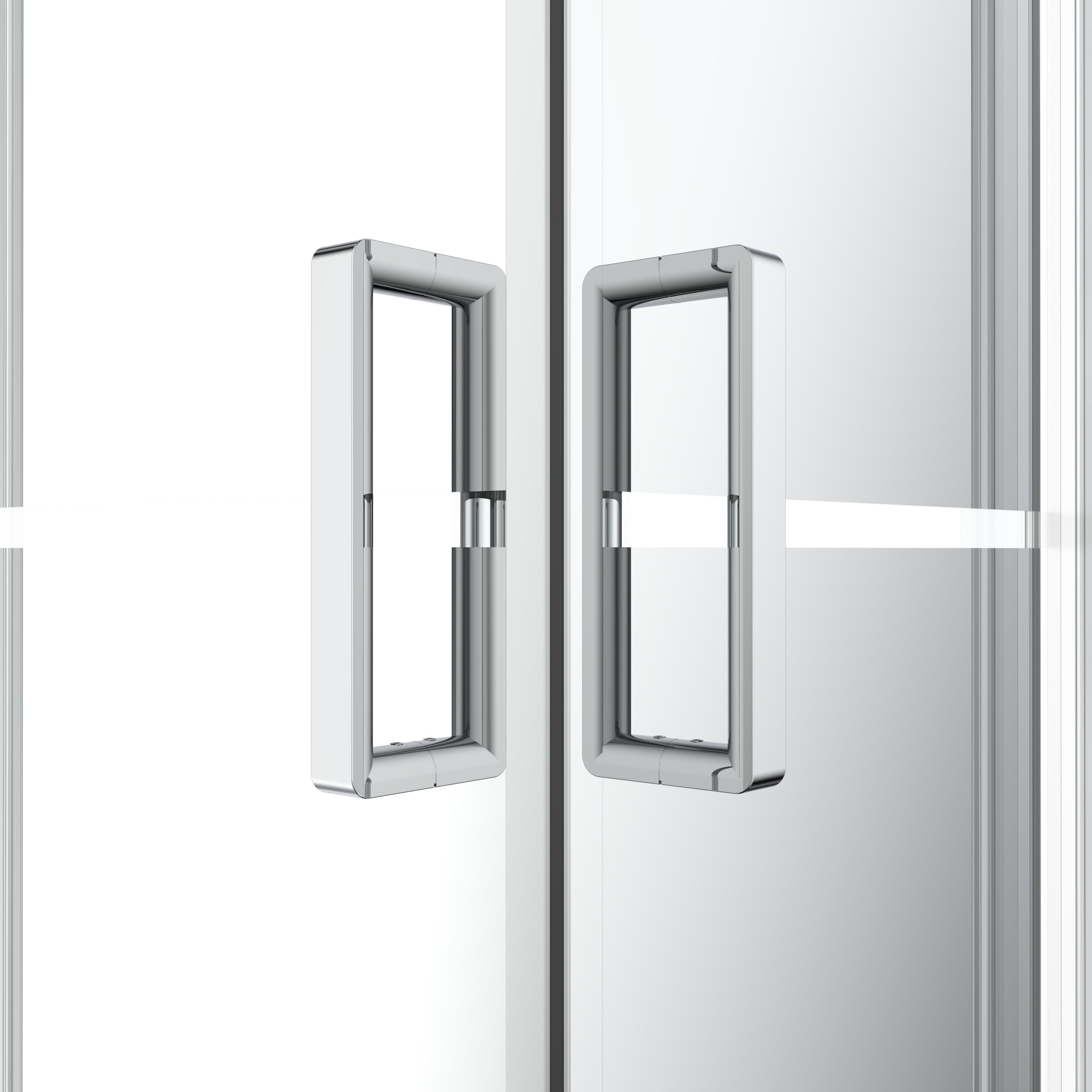 GoodHome Ledava Framed Semi-mirrored Chrome effect Square Shower enclosure - Corner entry double sliding door (W)90cm (D)90cm