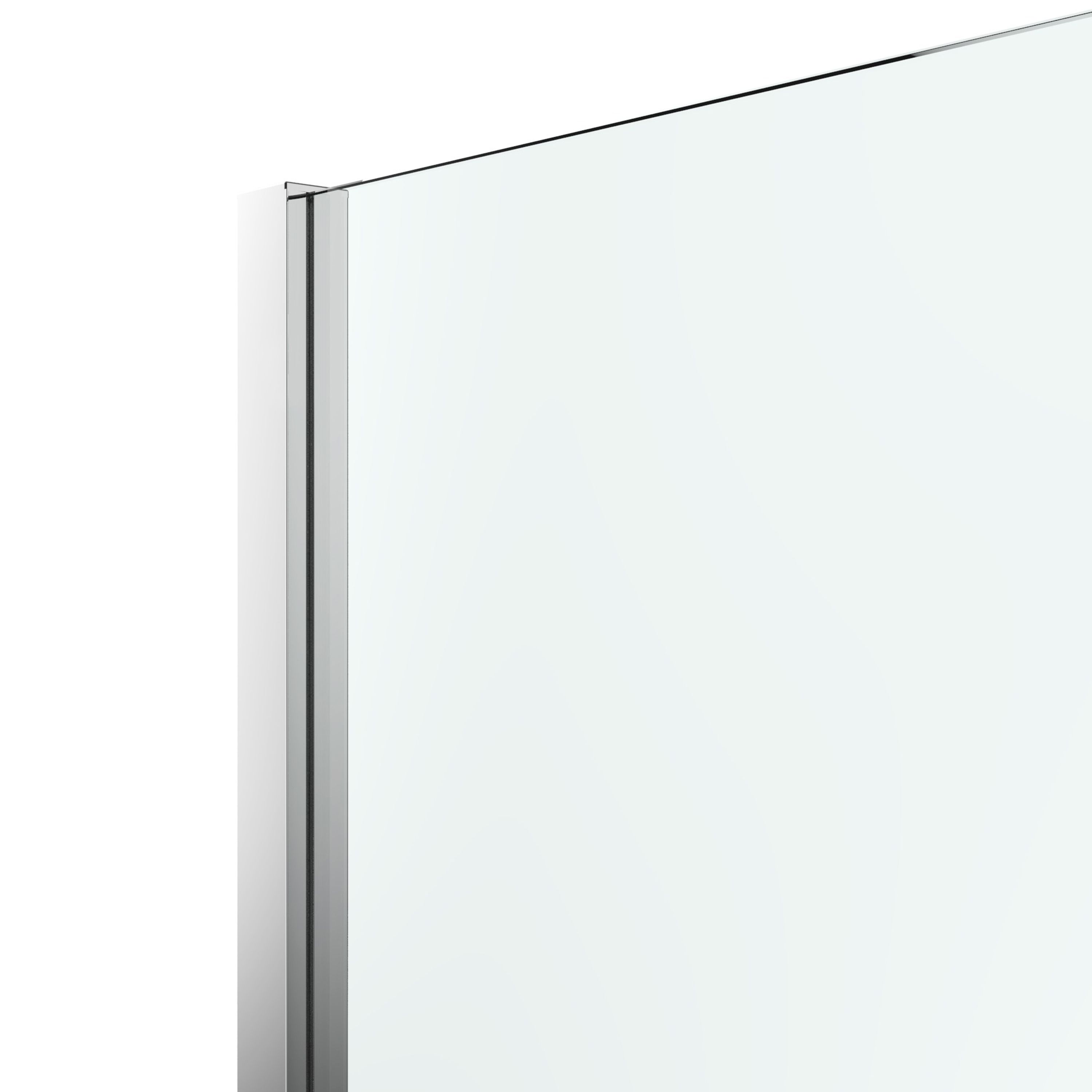 GoodHome Ledava Gloss Chrome effect Textured Minimal frame Walk-in Wet room glass screen (H)195cm (W)100cm