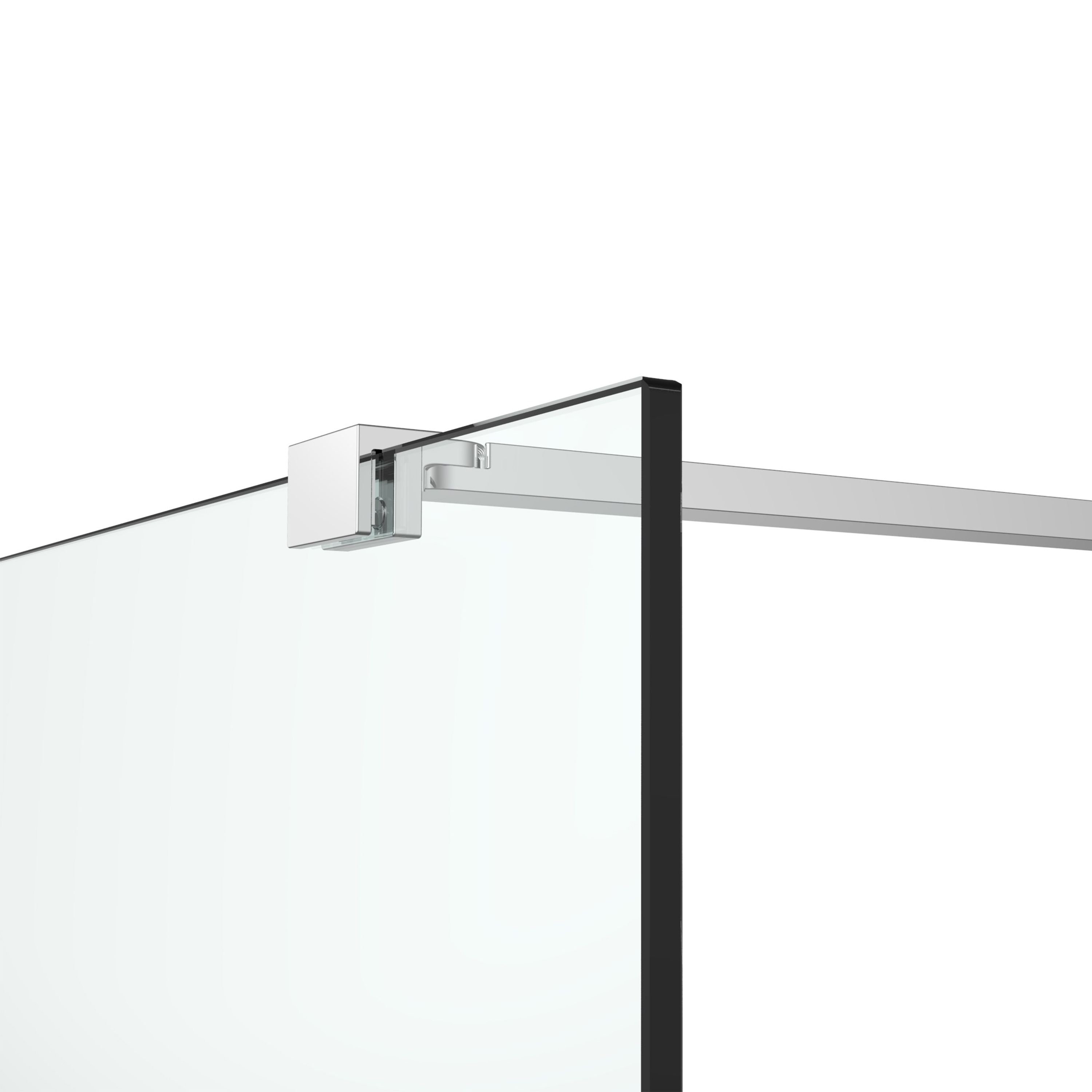 GoodHome Ledava Gloss Chrome effect Textured Minimal frame Walk-in Wet room glass screen (H)195cm (W)100cm