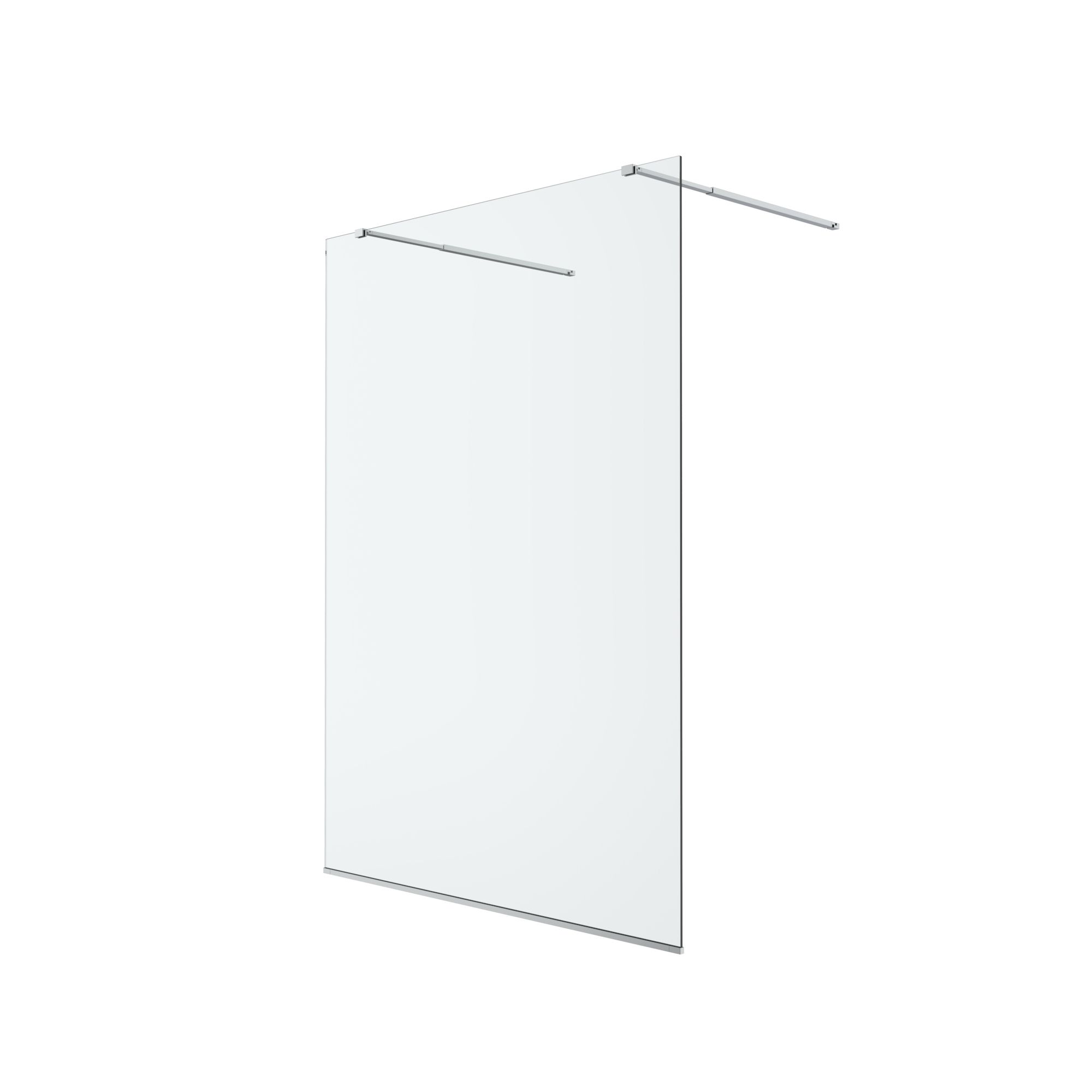 GoodHome Ledava Gloss Chrome effect Textured Minimal frame Walk-in Wet room glass screen (H)195cm (W)140cm