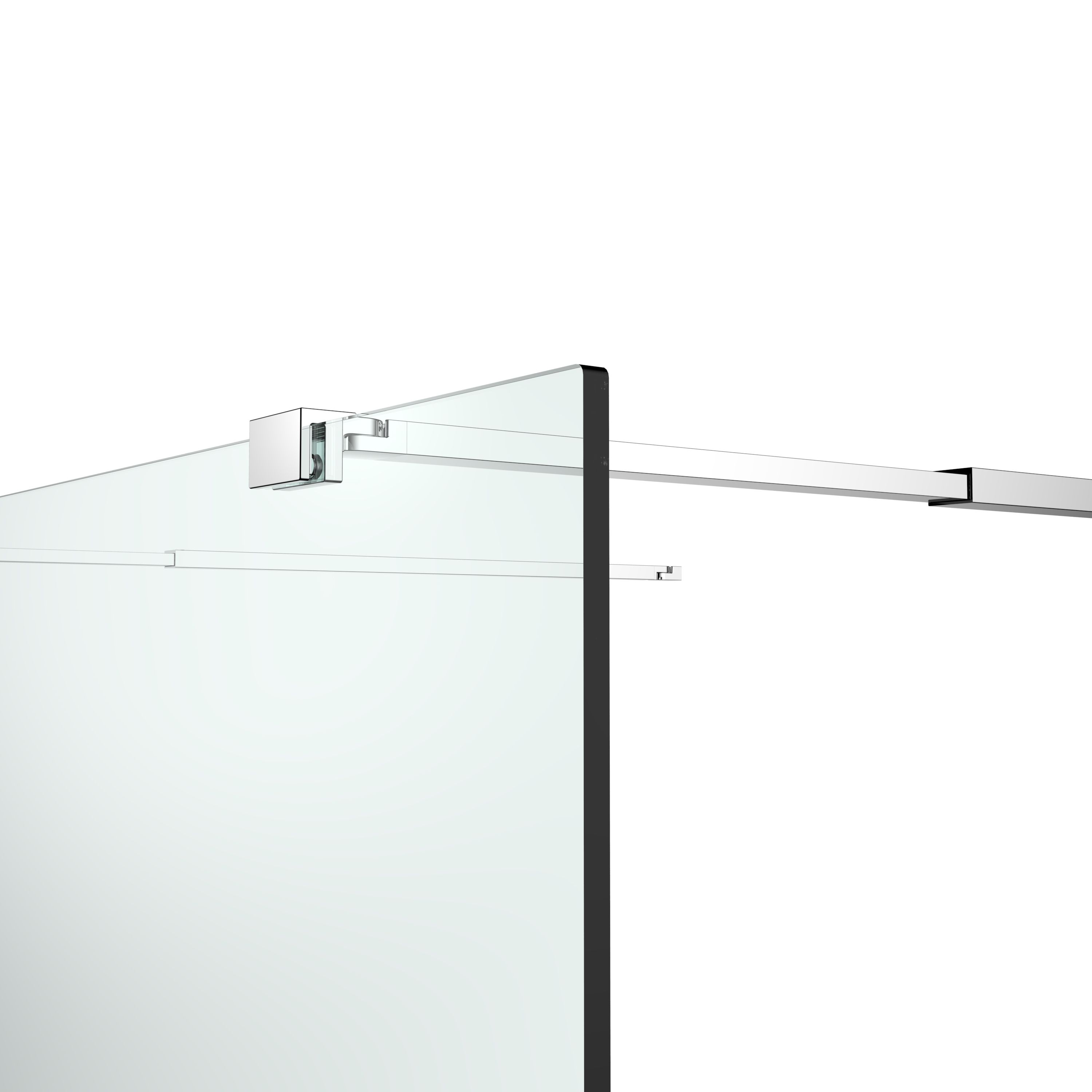GoodHome Ledava Gloss Chrome effect Textured Minimal frame Walk-in Wet room glass screen (H)195cm (W)140cm