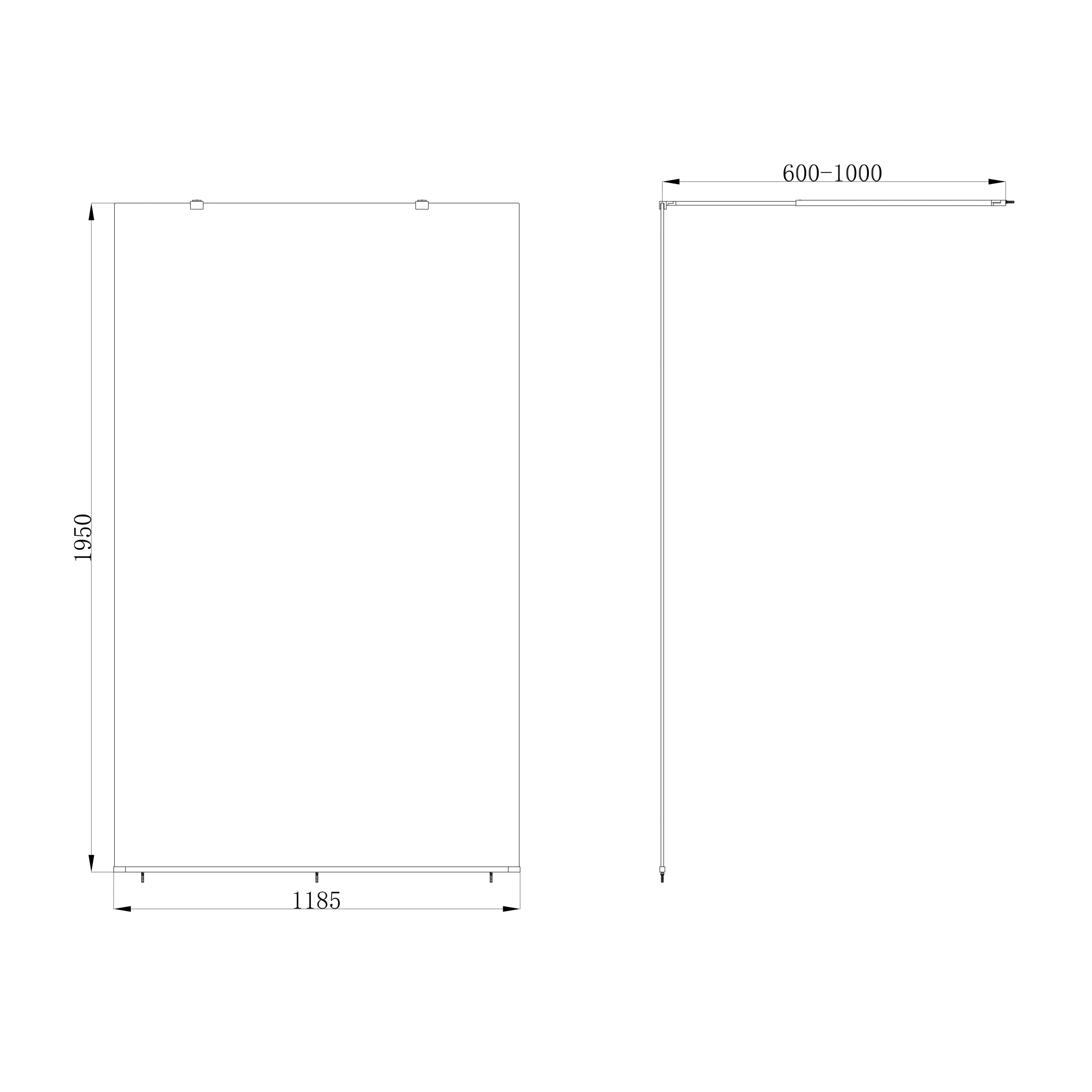 GoodHome Ledava Gloss Chrome Textured Minimal frame Walk-in Wet room glass screen Strip (H)195cm (W)120cm