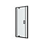 GoodHome Ledava Minimal frame Black Clear glass Half open pivot Shower Door (H)195cm (W)80cm