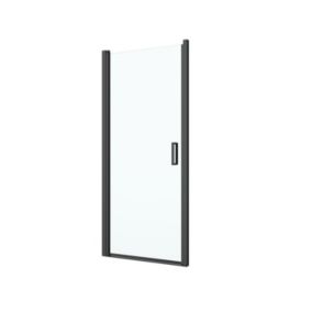 GoodHome Ledava Minimal frame Black Clear glass Pivot Shower Door (H)195cm (W)90cm
