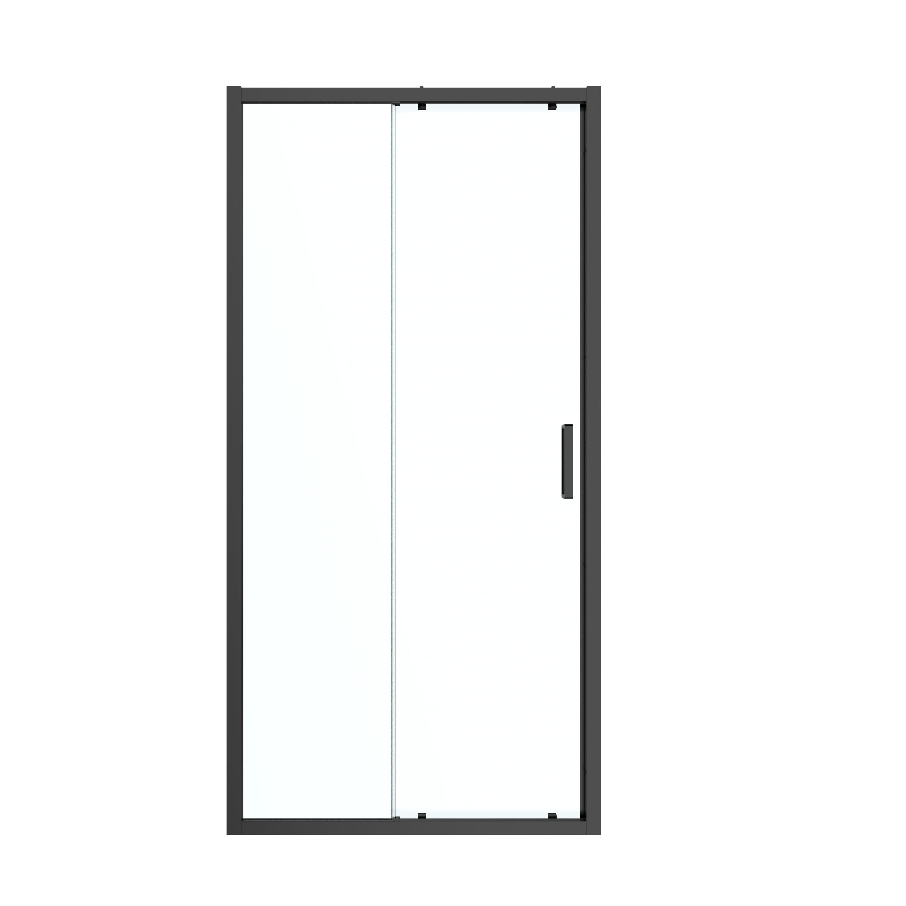 GoodHome Ledava Minimal frame Black Clear glass Sliding Shower Door (H)195cm (W)120cm