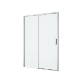 GoodHome Ledava Minimal frame Chrome effect Clear Frosted glass Sliding Shower Door (H)195cm (W)120cm