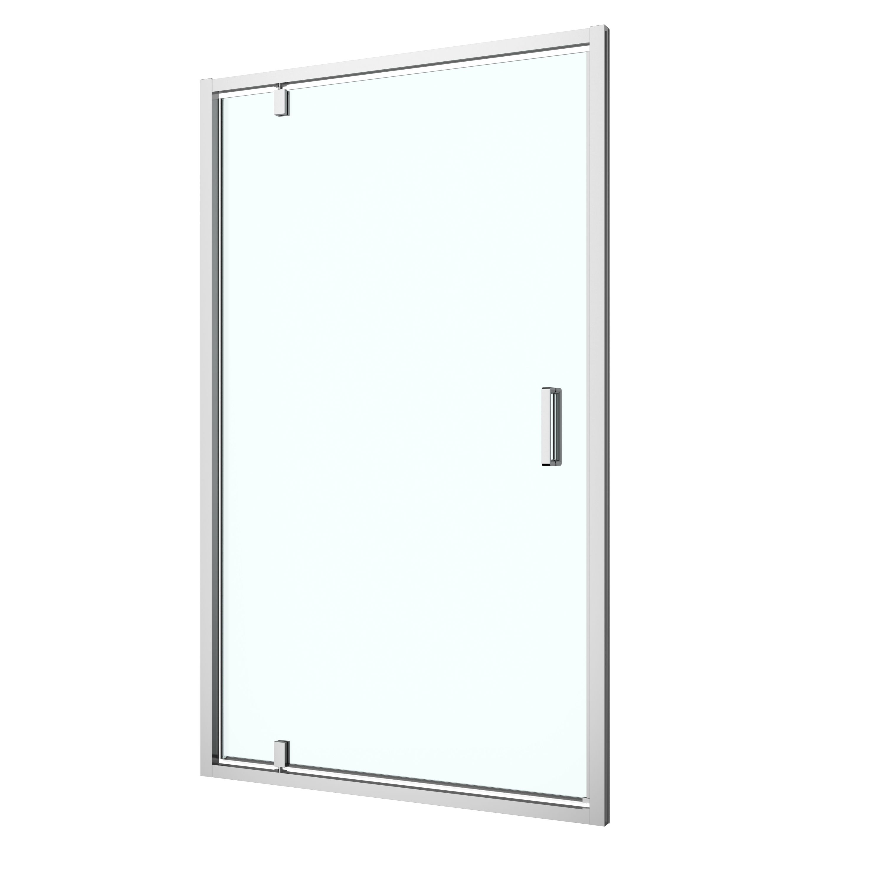 GoodHome Ledava Minimal frame Chrome effect Clear glass Half open pivot Shower door (H)195cm (W)120cm