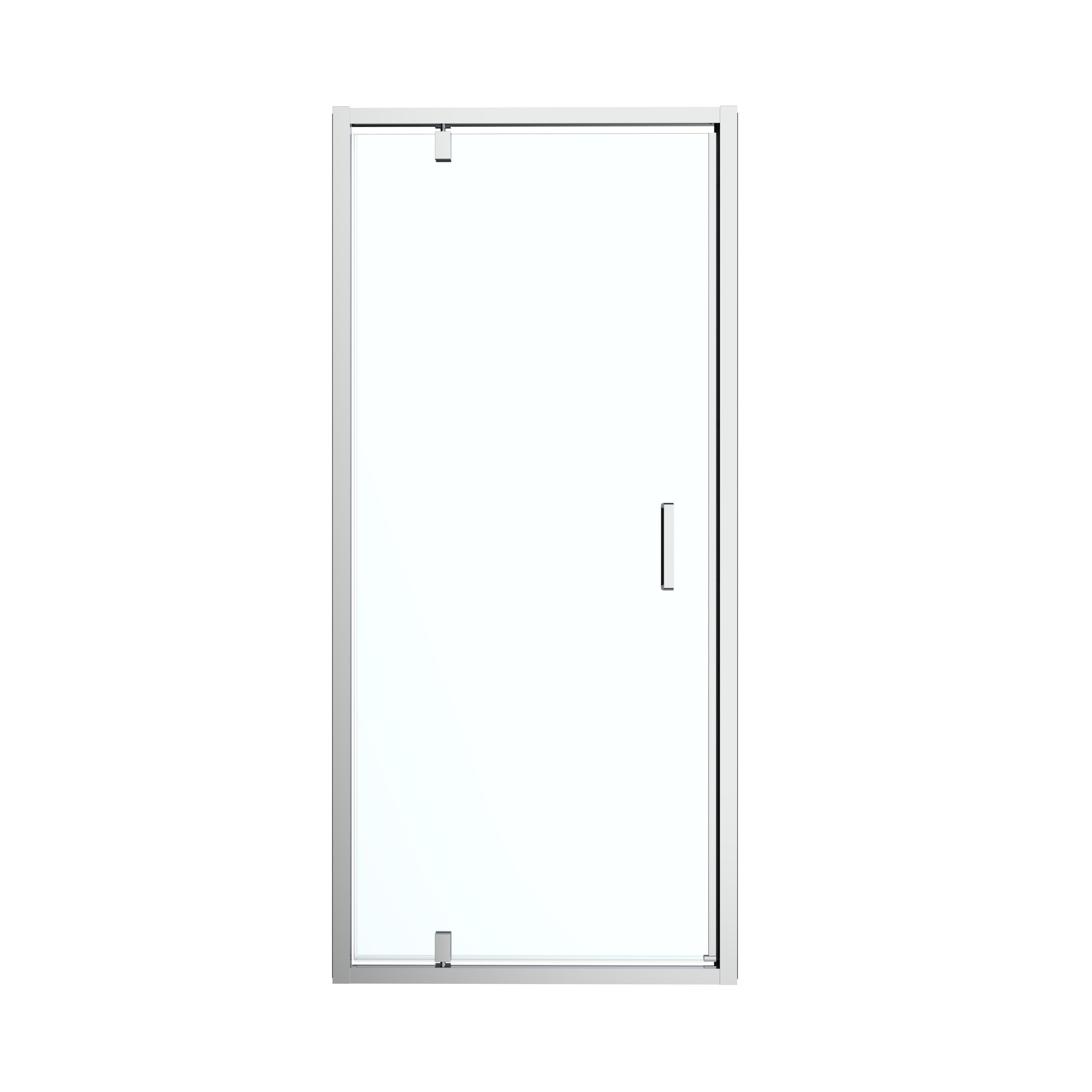 GoodHome Ledava Minimal frame Chrome effect Clear glass Half open pivot Shower door (H)195cm (W)76cm