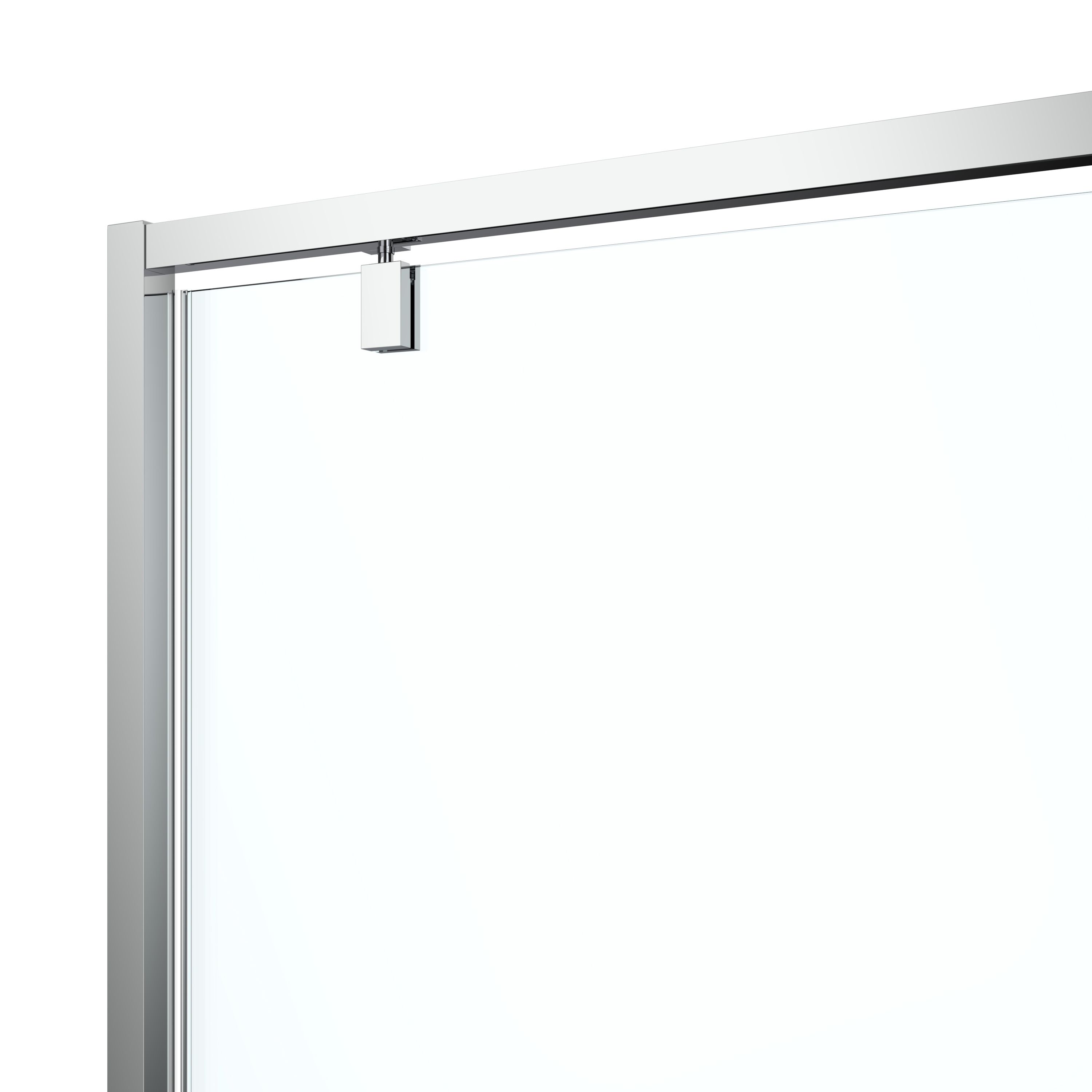 GoodHome Ledava Minimal frame Chrome effect Clear glass Half open pivot Shower door (H)195cm (W)76cm