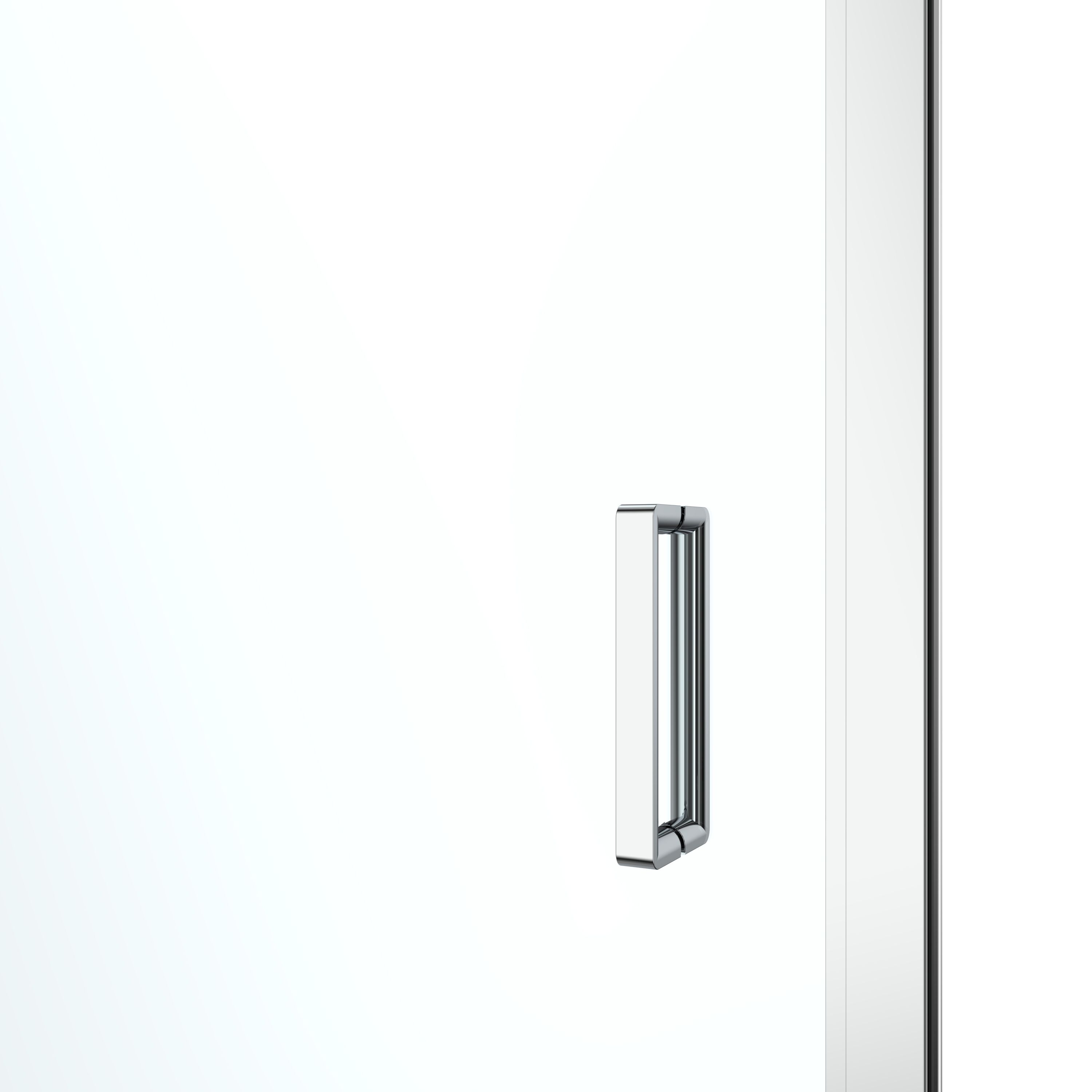 GoodHome Ledava Minimal frame Chrome effect Clear glass Half open pivot Shower door (H)195cm (W)76cm