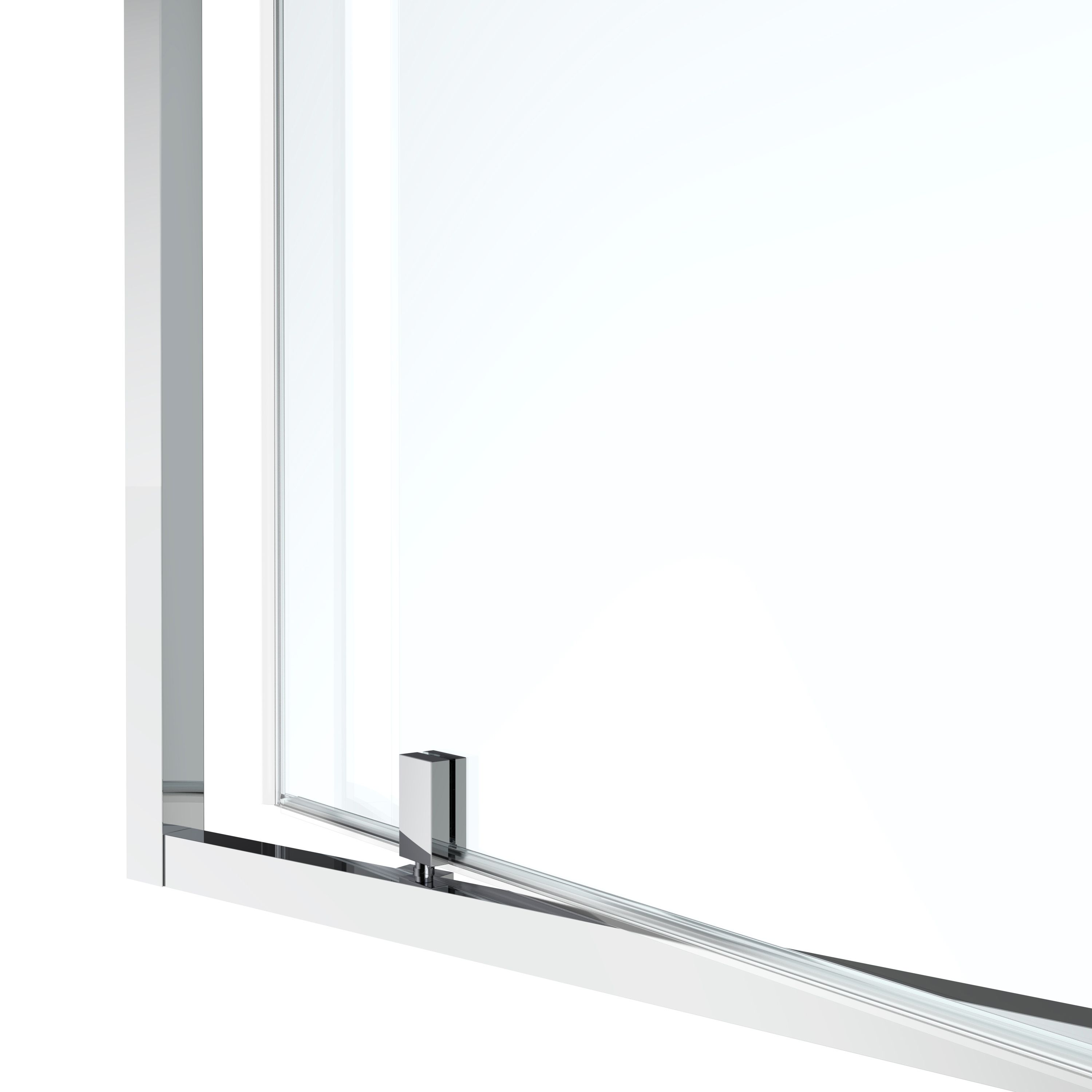 GoodHome Ledava Minimal frame Chrome effect Clear glass Half open pivot Shower door (H)195cm (W)76cm