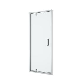 GoodHome Ledava Minimal frame Chrome effect Clear glass Half open pivot Shower Door (H)195cm (W)80cm