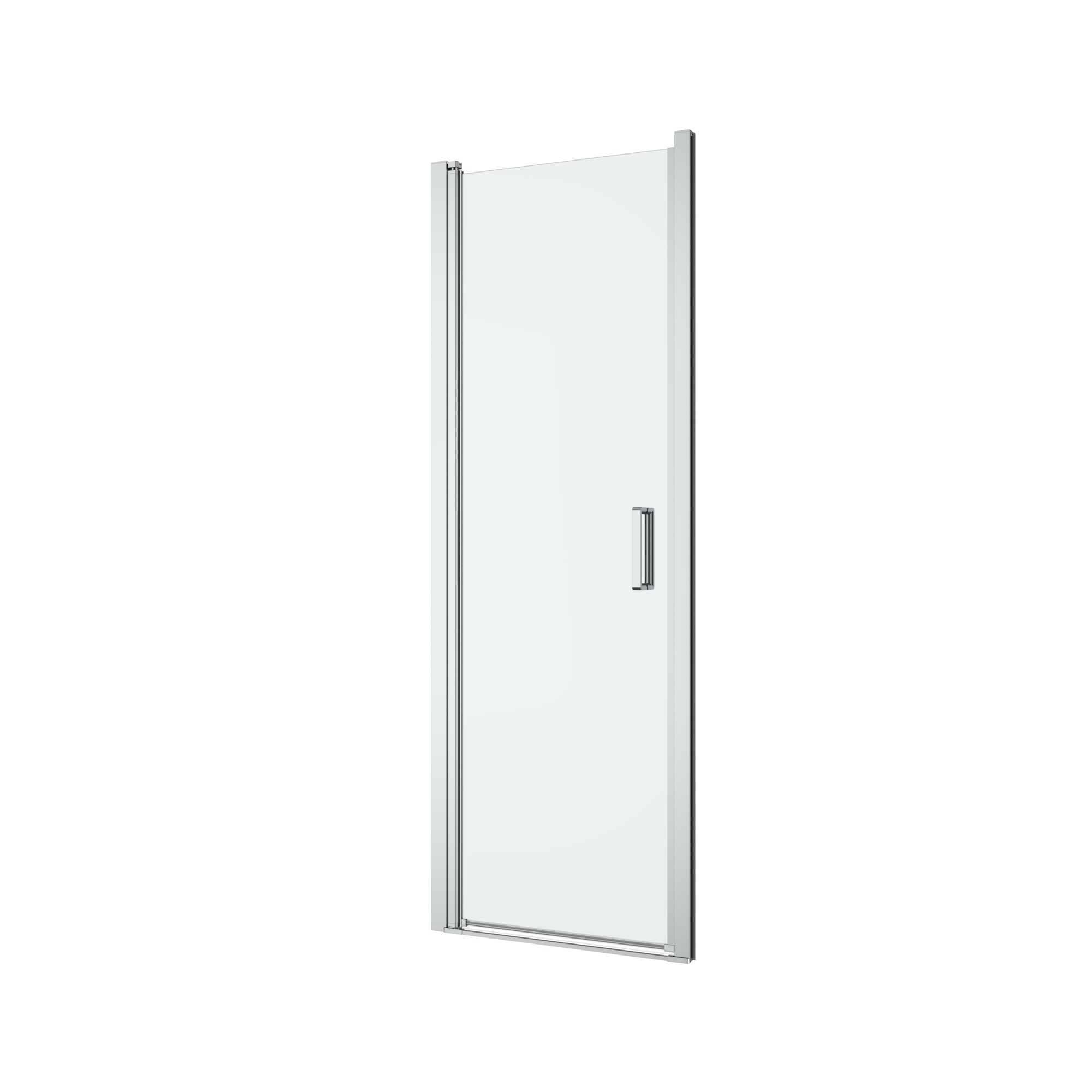 GoodHome Ledava Minimal frame Chrome effect Clear glass Pivot Shower door (H)195cm (W)76cm