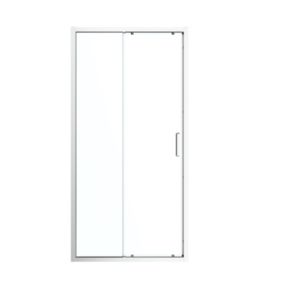 GoodHome Ledava Minimal frame Chrome effect Clear glass Sliding Shower Door (H)195cm (W)120cm