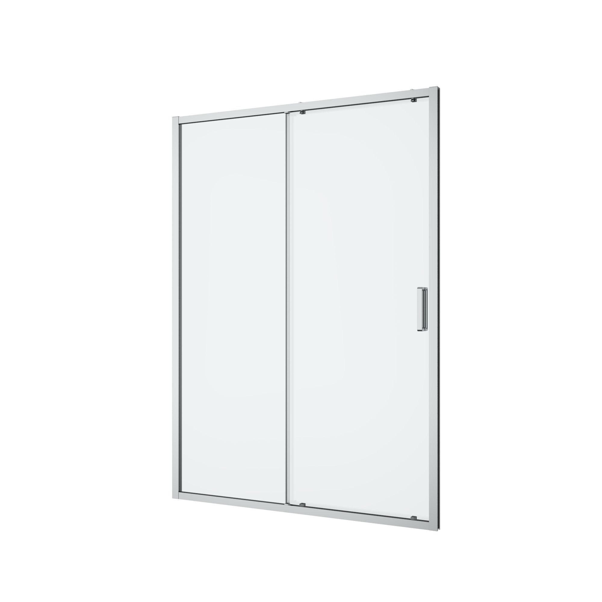 GoodHome Ledava Minimal frame Chrome effect Clear glass Sliding Shower door (H)195cm (W)140cm