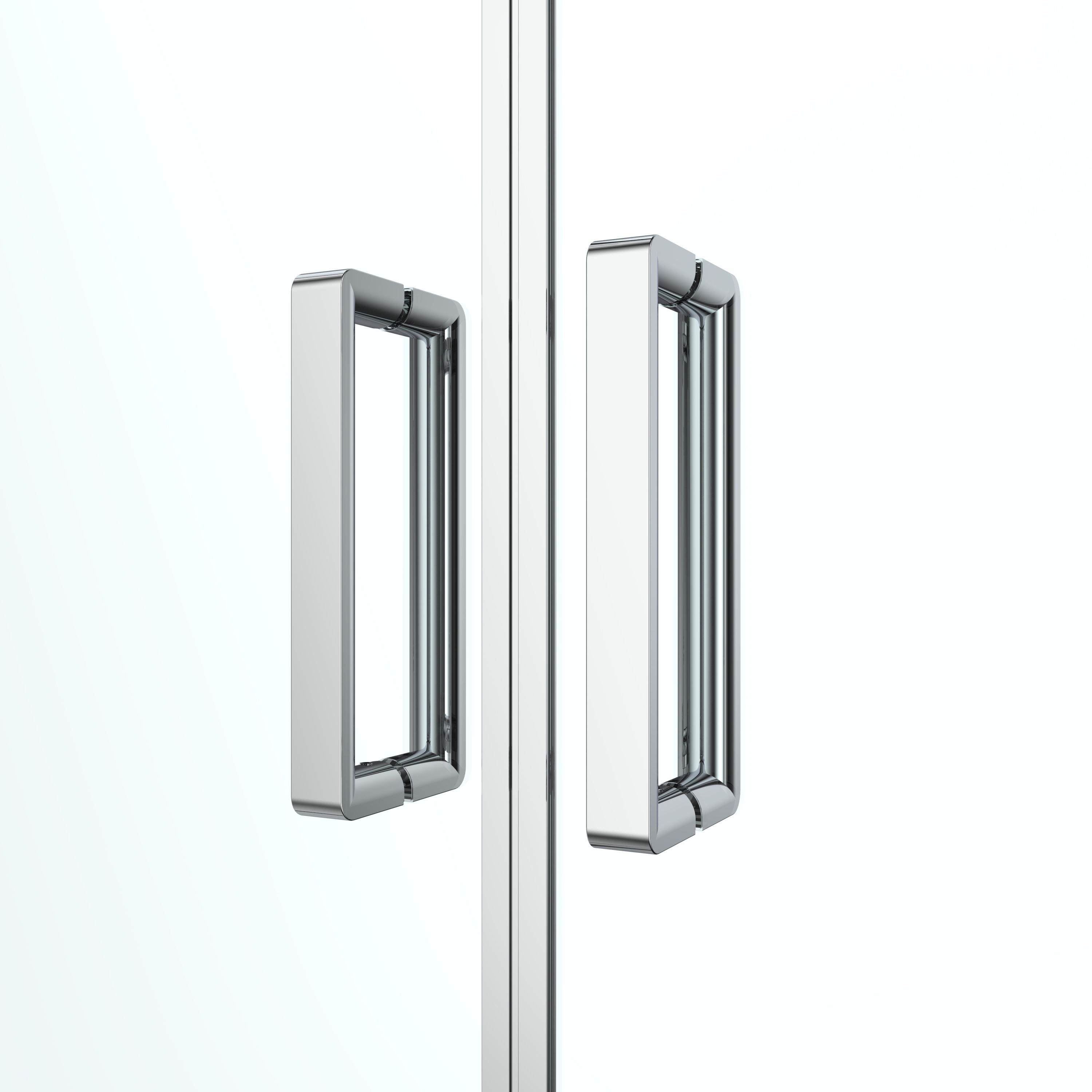 GoodHome Ledava Minimal frame Chrome effect Clear glass Western Shower door (H)195cm (W)90cm