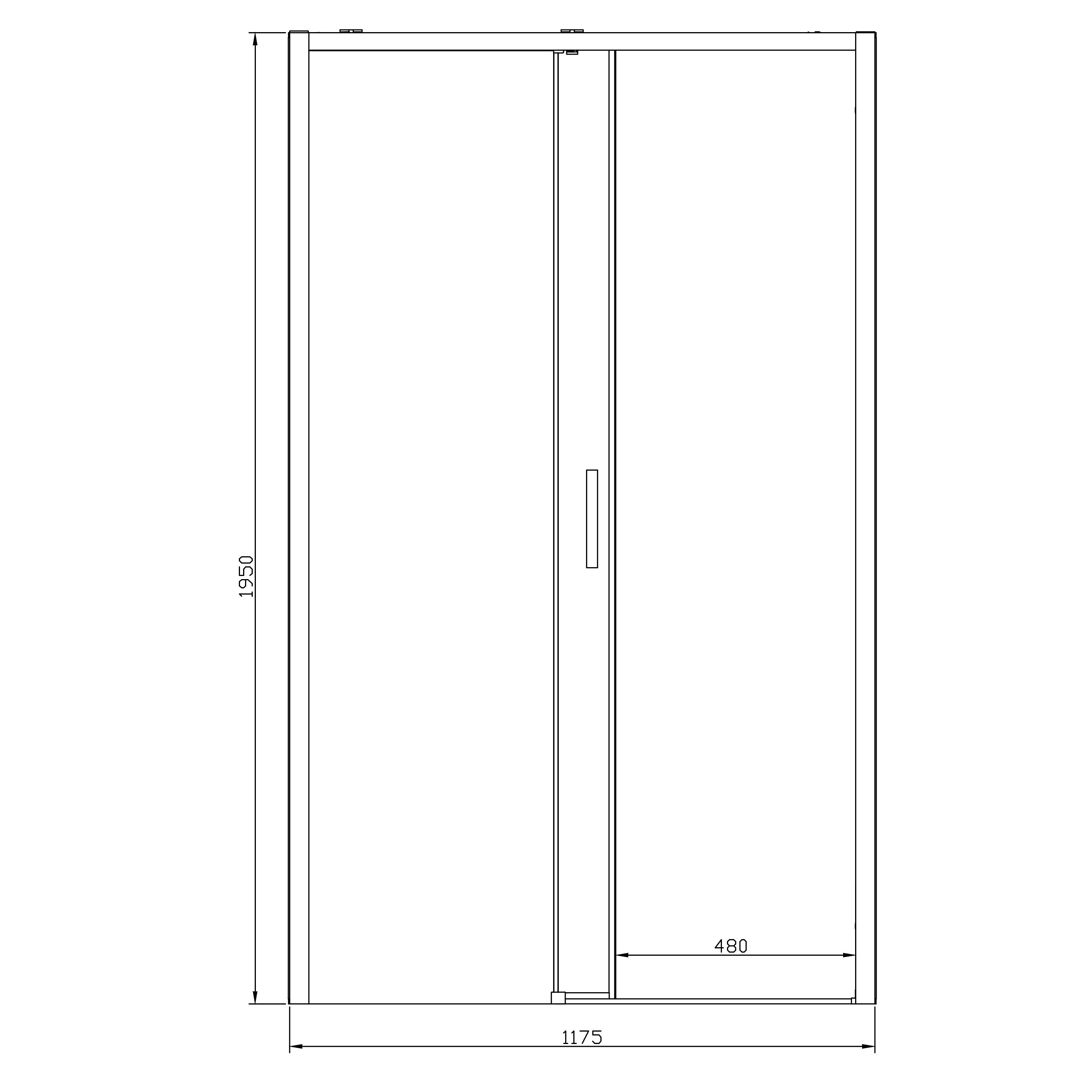 GoodHome Ledava Minimal frame Chrome effect Clear Sliding Shower door - Mobility friendly (H)195cm (W)120cm