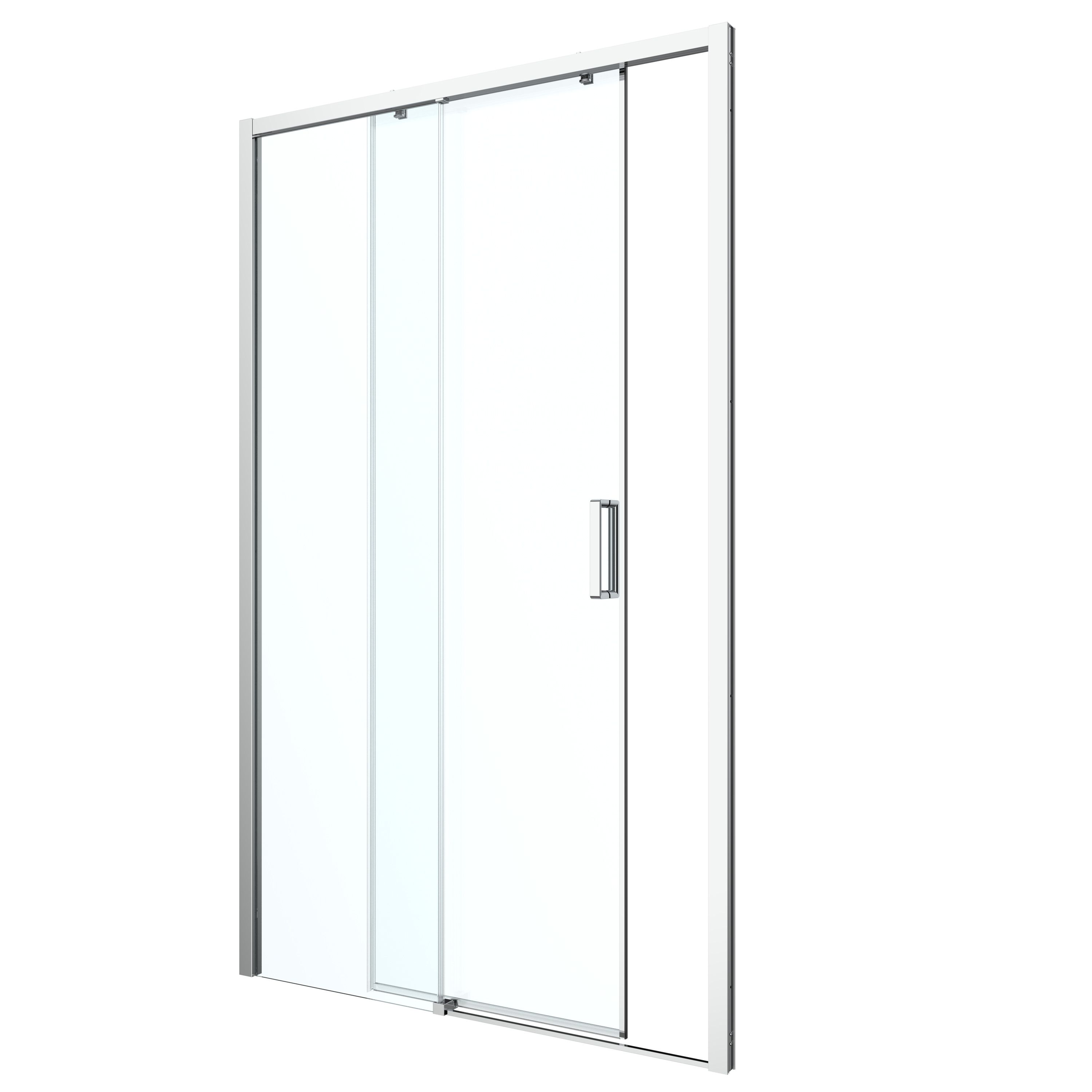 GoodHome Ledava Minimal frame Chrome effect Clear Sliding Shower door - Mobility friendly (H)195cm (W)120cm