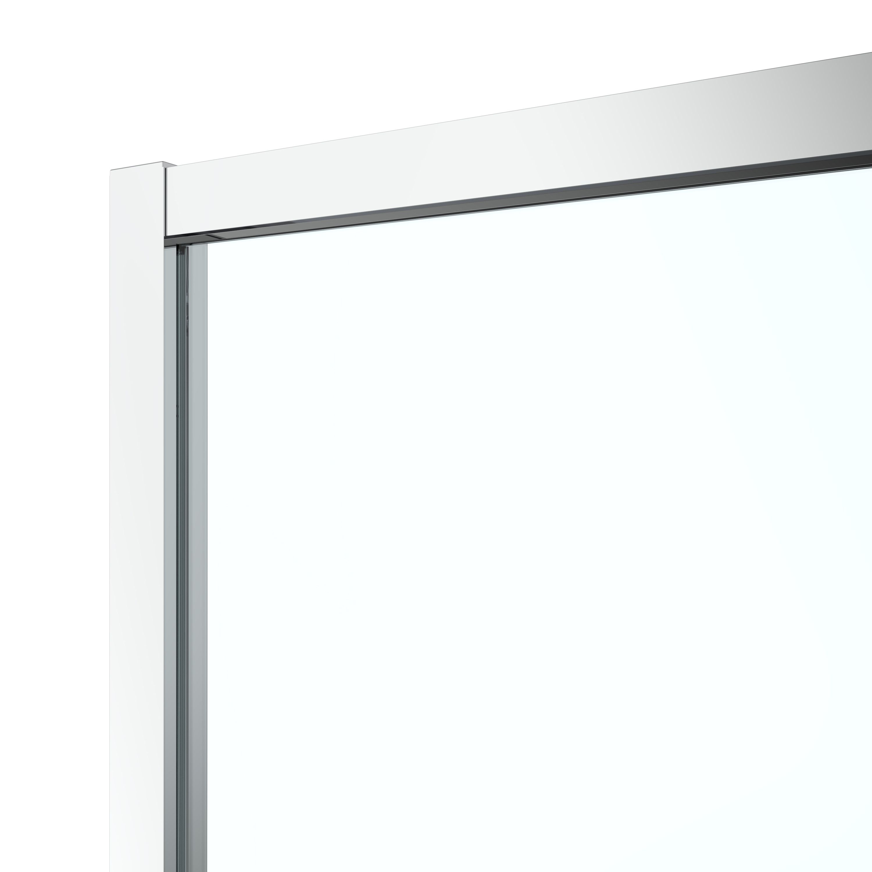 GoodHome Ledava Minimal frame Chrome effect Clear Sliding Shower door - Mobility friendly (H)195cm (W)120cm