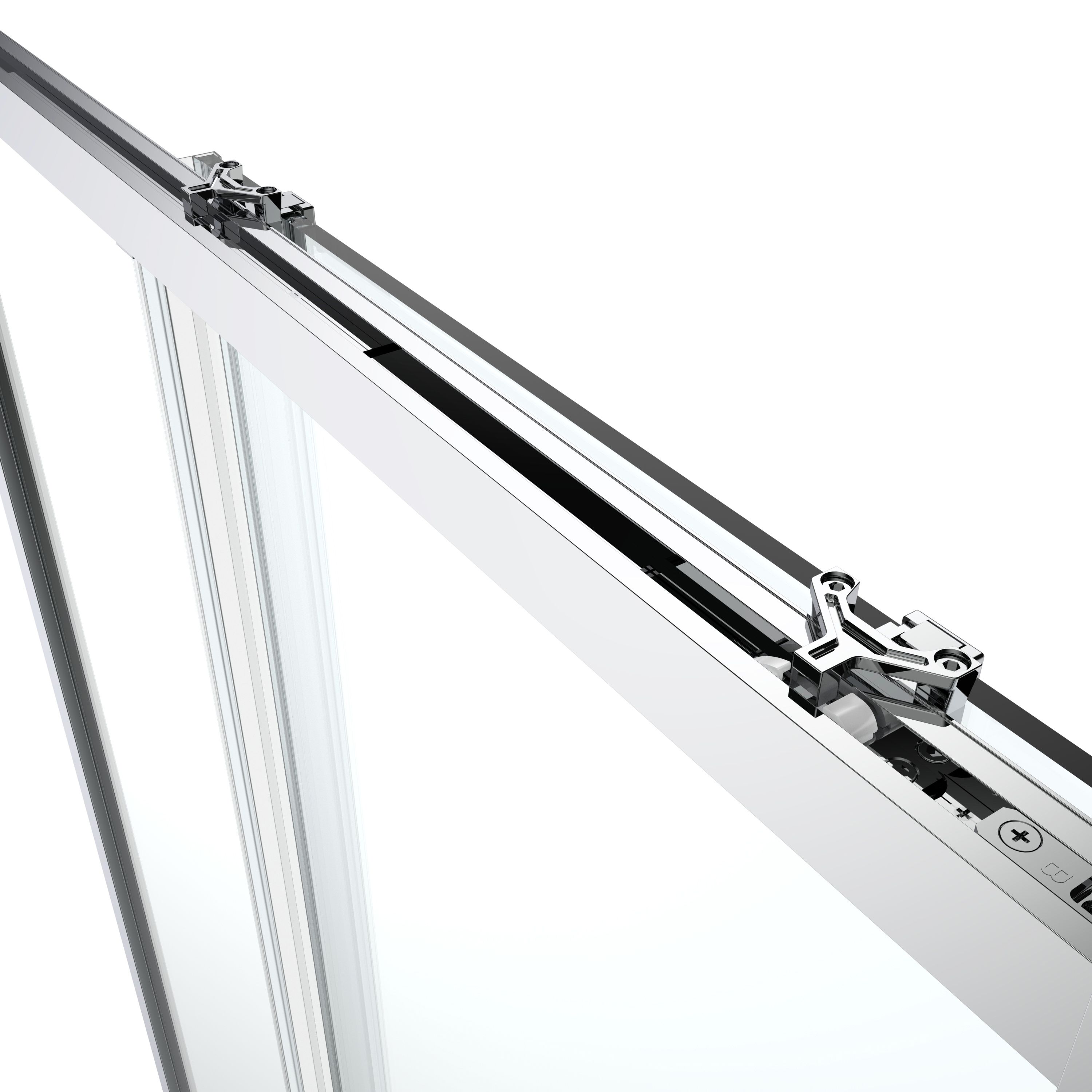 GoodHome Ledava Minimal frame Chrome effect Clear Sliding Shower door - Mobility friendly (H)195cm (W)120cm