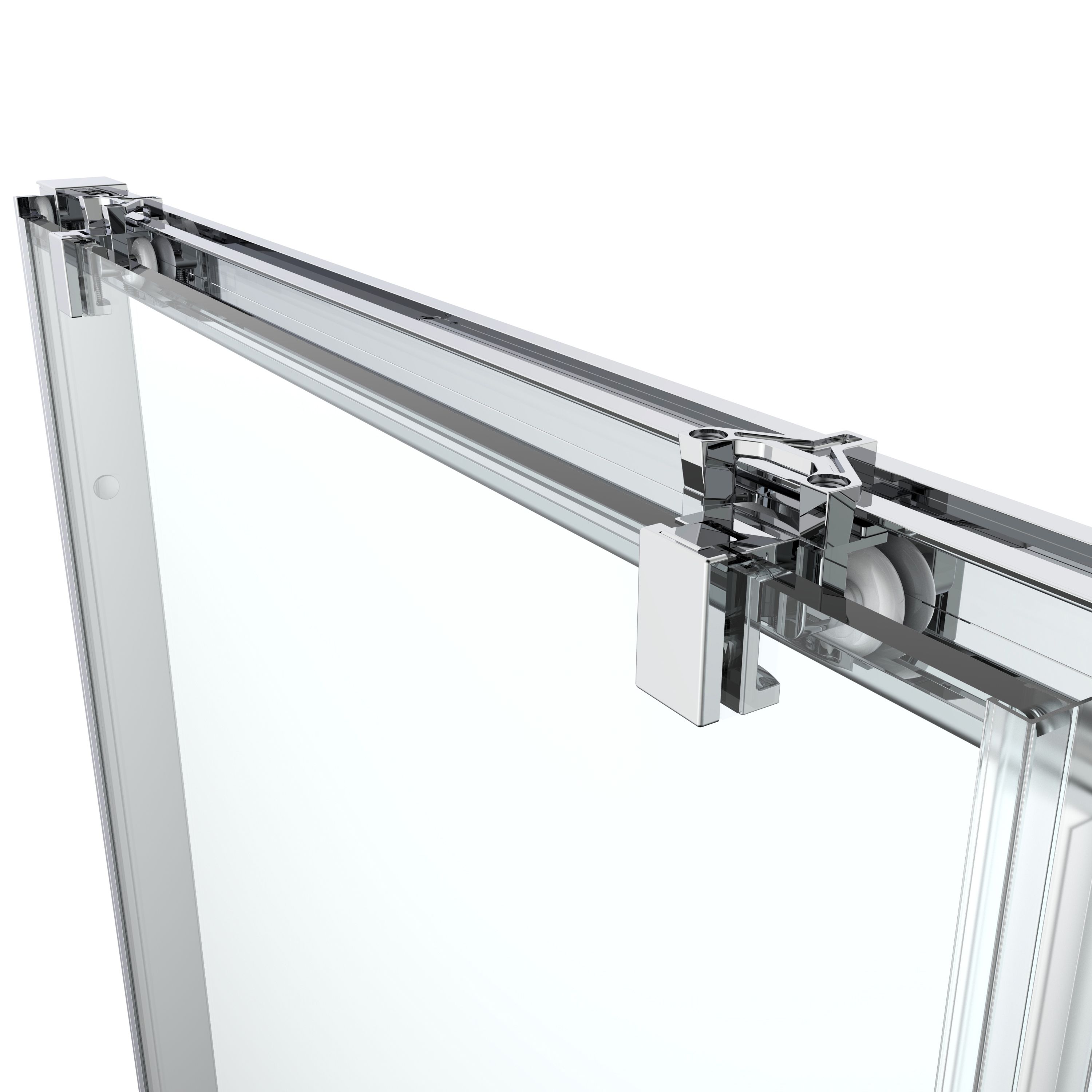 GoodHome Ledava Minimal frame Chrome effect Clear Sliding Shower door - Mobility friendly (H)195cm (W)120cm